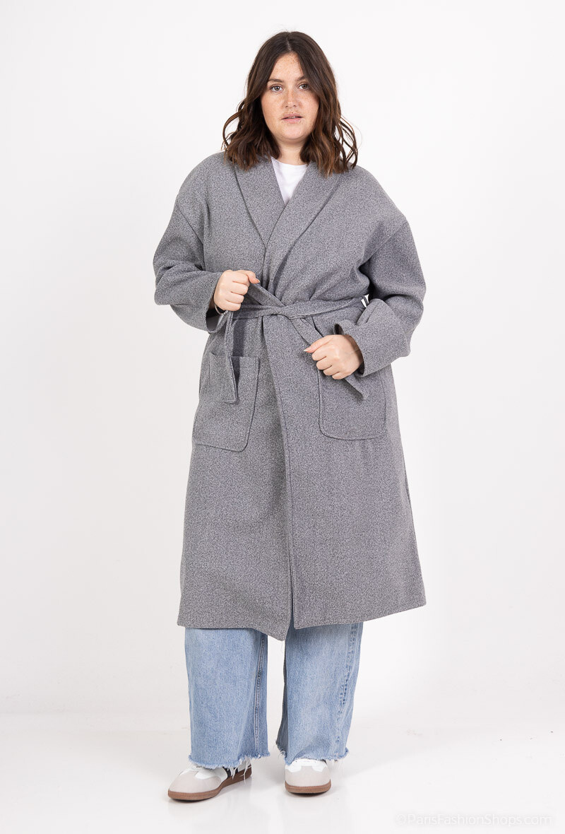 Wholesaler ZABULON 3 - Belted wool bathrobe coat