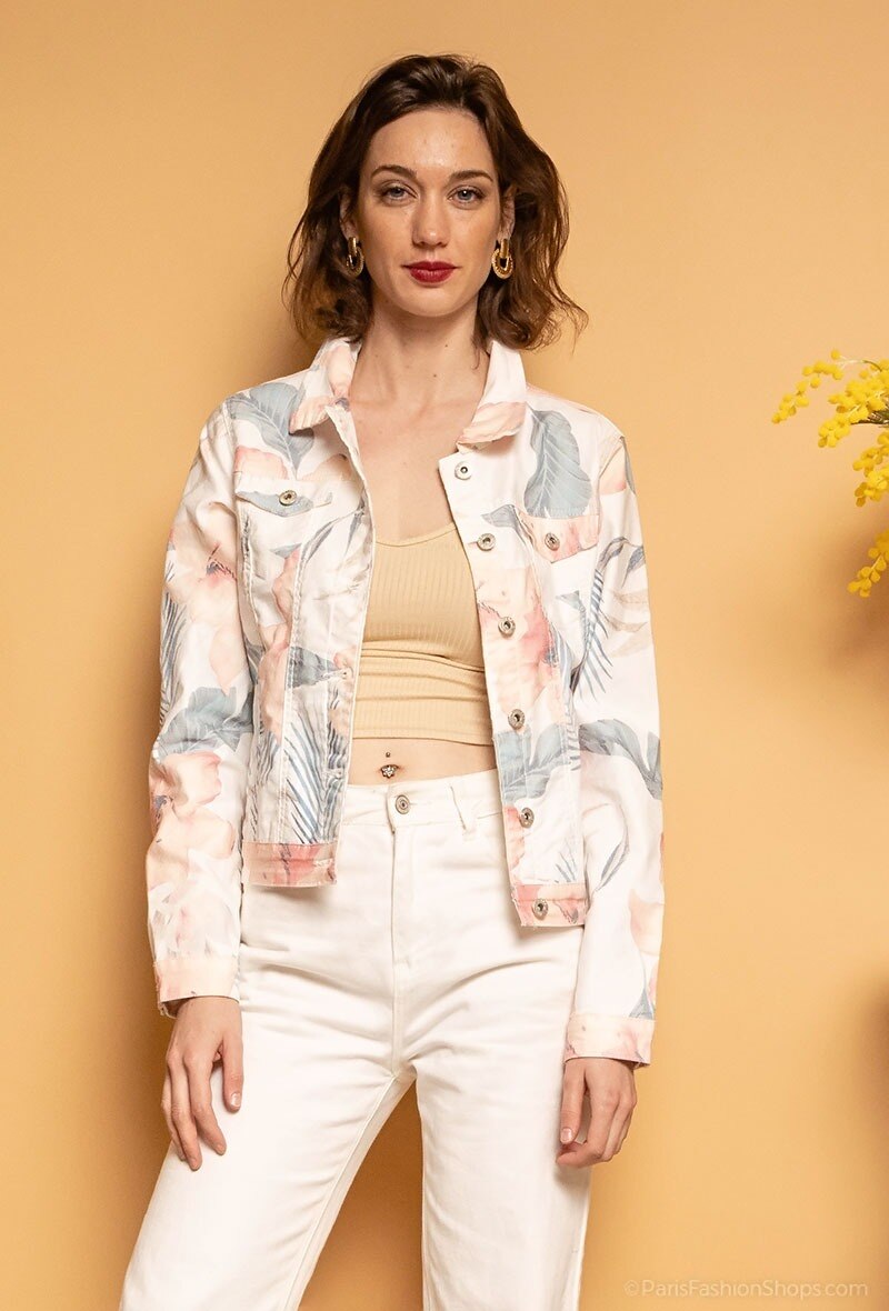 Grossiste Zac & Zoé - Veste en jeans fleurie