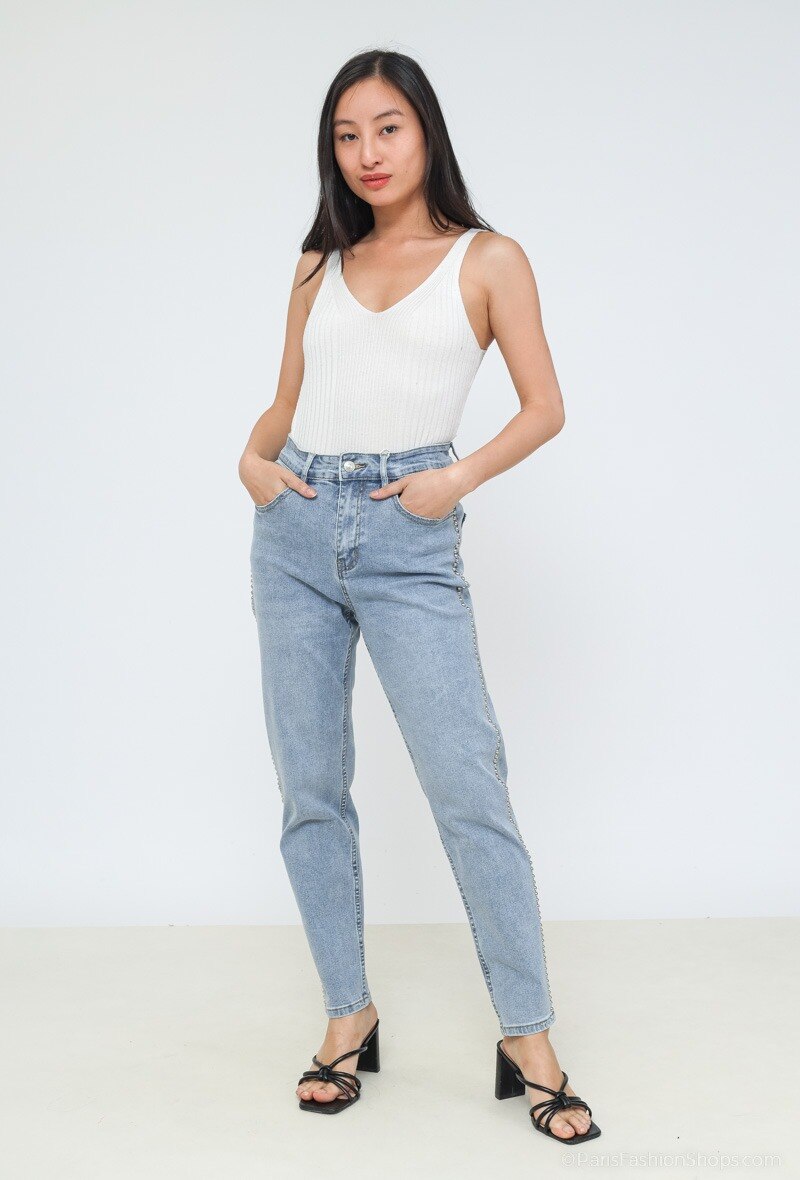 Wholesaler Zac & Zoé - Mom fit jeans with details clou