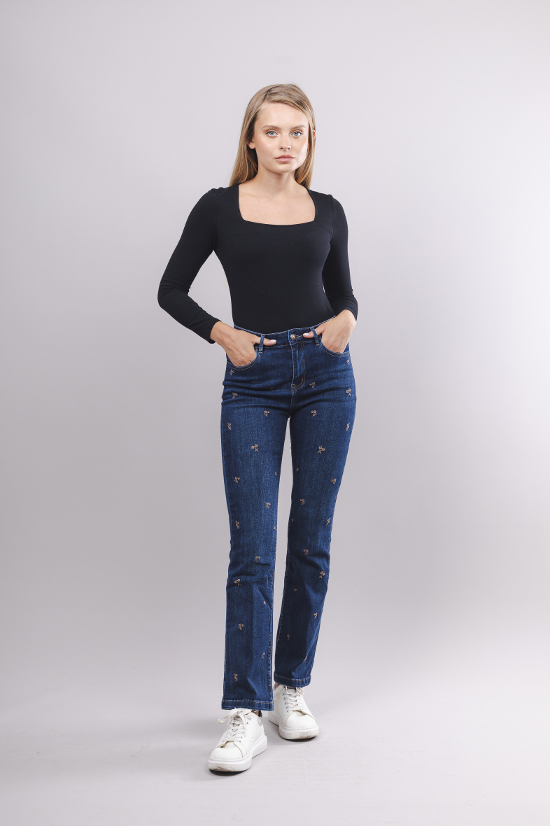 Wholesaler Zac & Zoé - Flare cut jeans embroidery