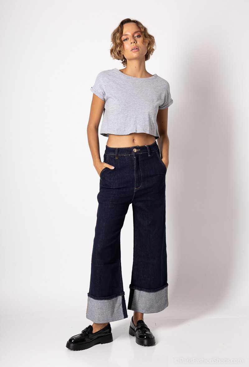 Wholesaler Zac & Zoé - Wide leg jeans with big cuffs