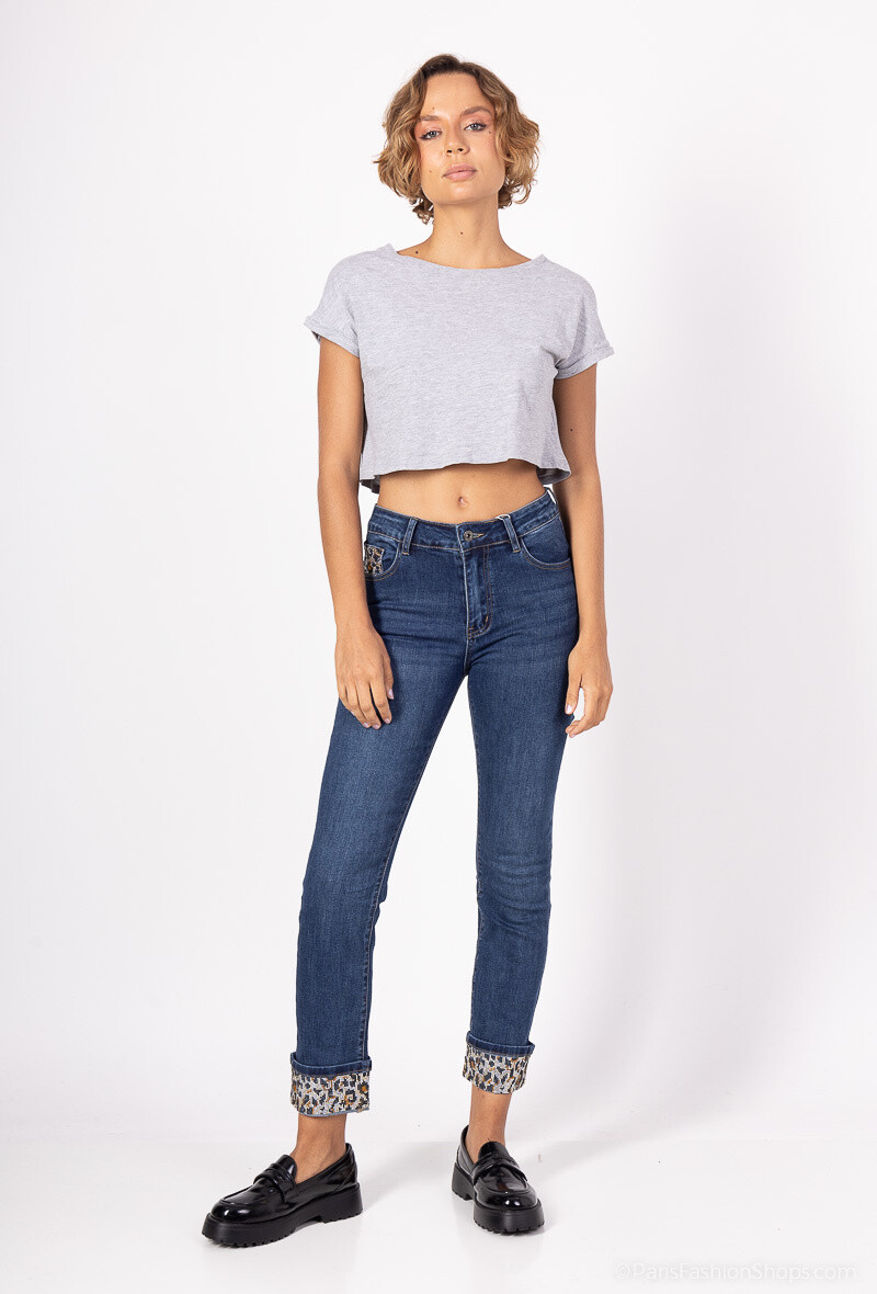 Wholesaler Zac & Zoé - Slim jeans with fancy cuffs
