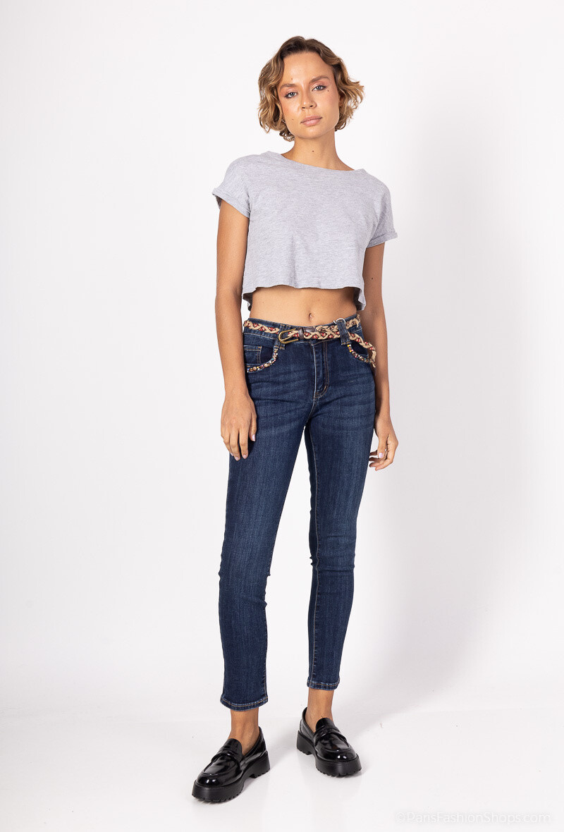 Wholesaler Zac & Zoé - Slim jeans with belt
