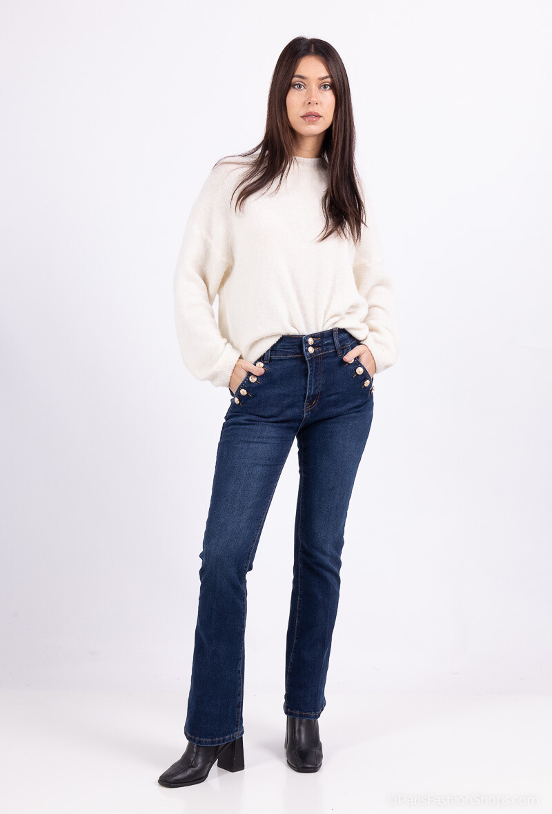 Wholesaler Zac & Zoé - Flare jeans with gold buttons