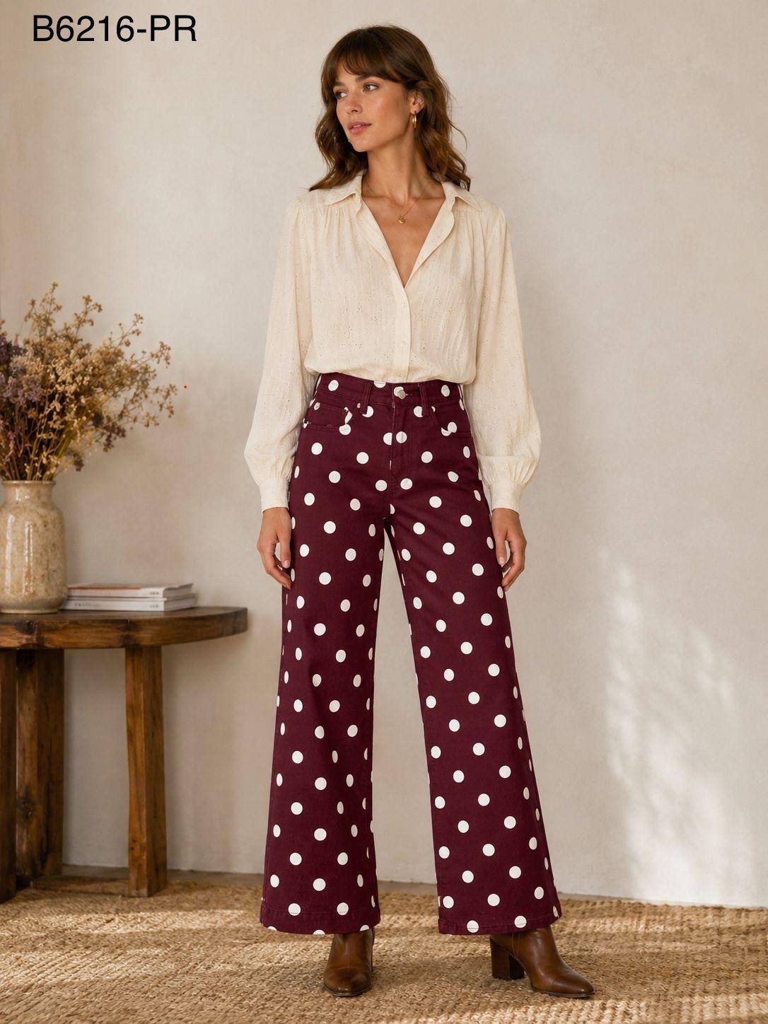 Grossiste Zac & Zoé - JEANS WIDE LEG POIS