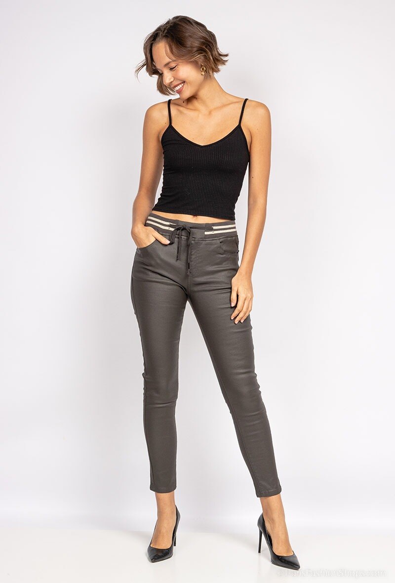 Wholesaler Zac & Zoé - Leather look pantalon polar