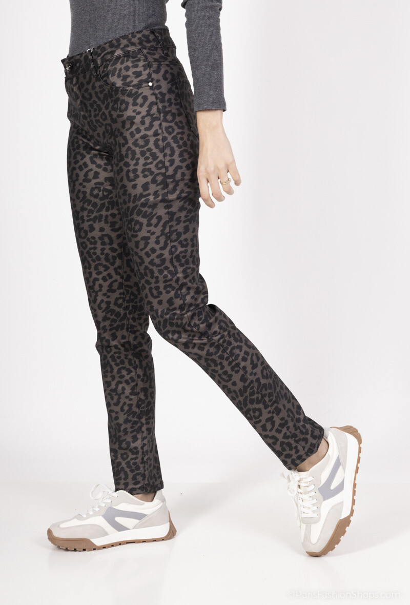 Wholesaler Zac & Zoé - LEOPARD PRINT OIL FLEECE TROUSERS