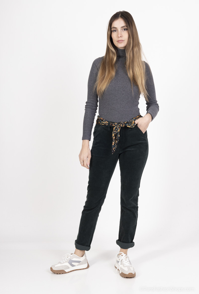 Wholesaler Zac & Zoé - VELVET TROUSERS WITH SCARF BELT