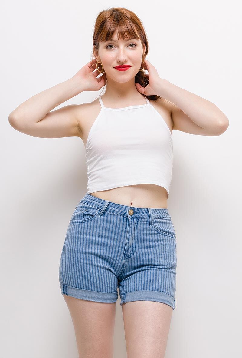 Wholesaler Zac & Zoé - Striped denim shorts
