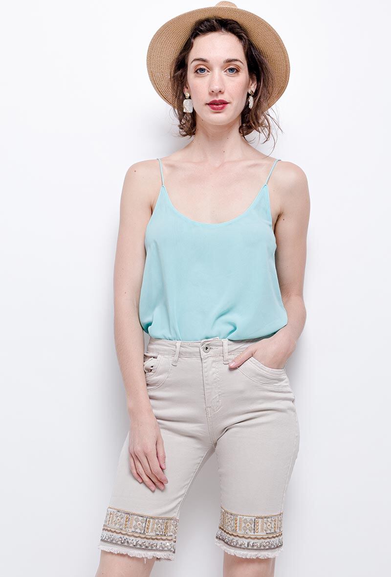 Wholesaler Zac & Zoé - Embroidered shorts with belt