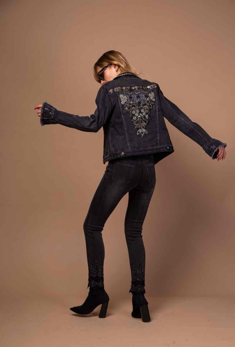 Grossiste Zac & Zoé - Veste en jean avec fantaisie au dos