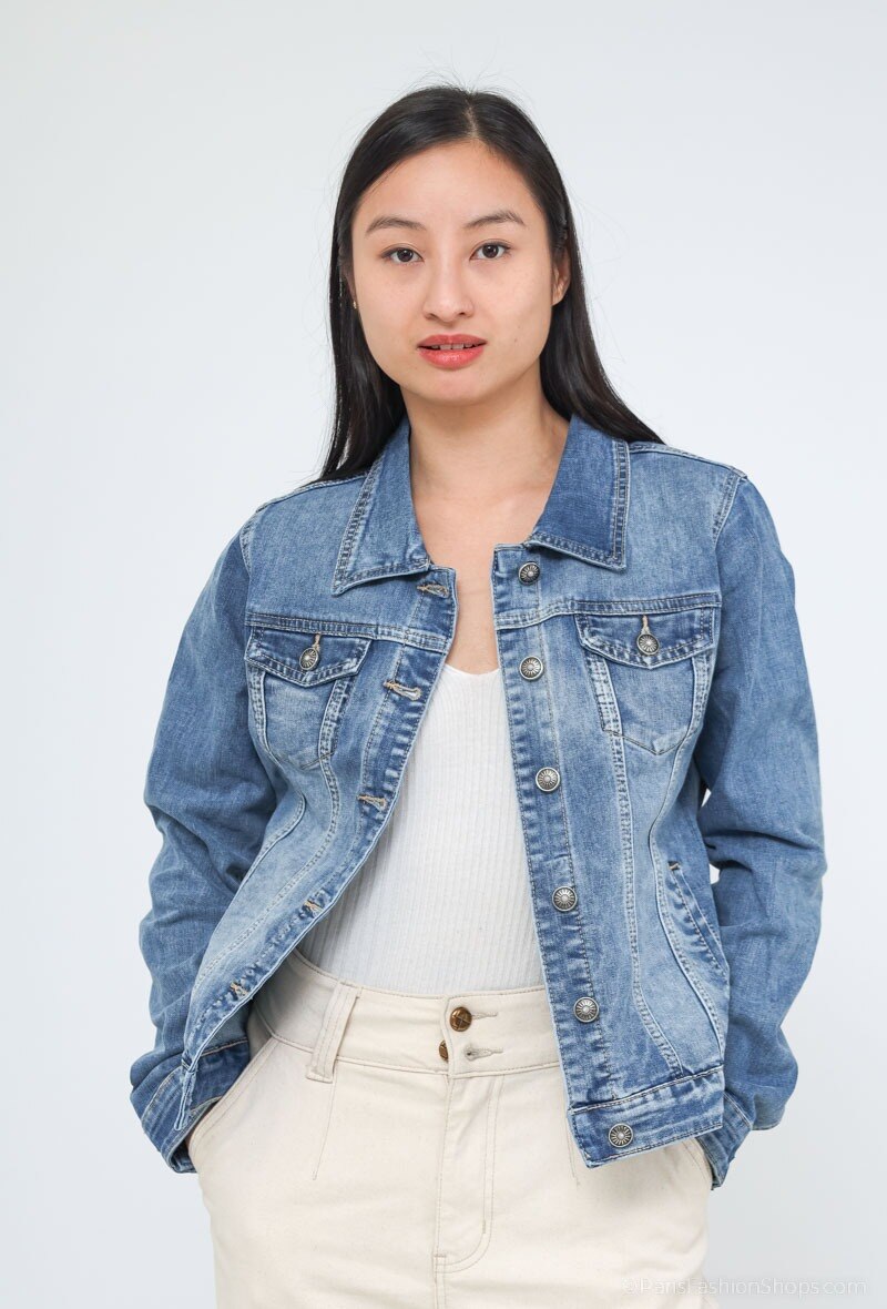 Wholesaler Zac & Zoé - Jacket jeans with embrodery ange