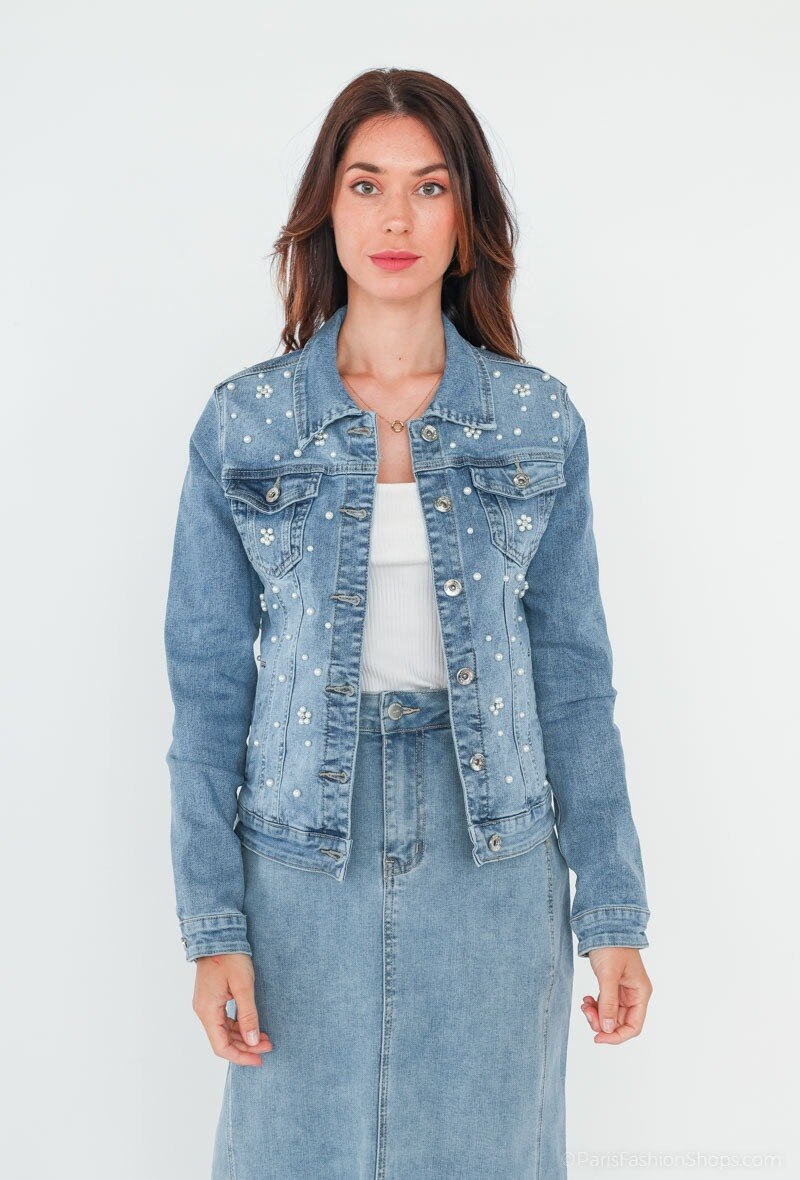 Wholesaler Zac & Zoé - Jacket jeans with pearls