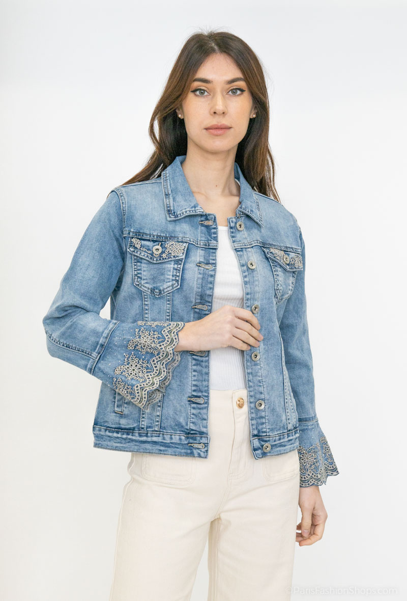 Wholesaler Zac & Zoé - Denim jacket with fancy sleeves