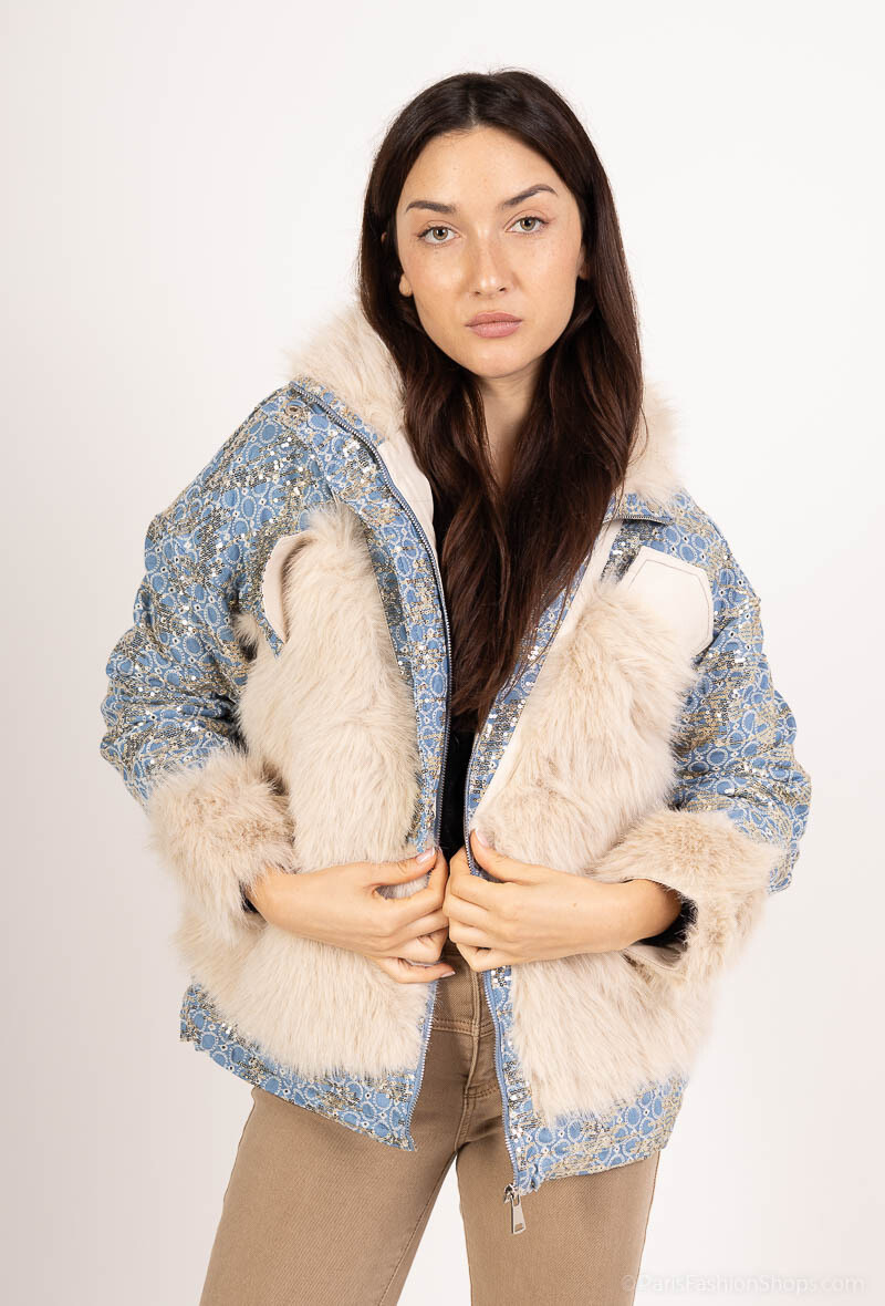 Wholesaler Zac & Zoé - Sequined coat with fur