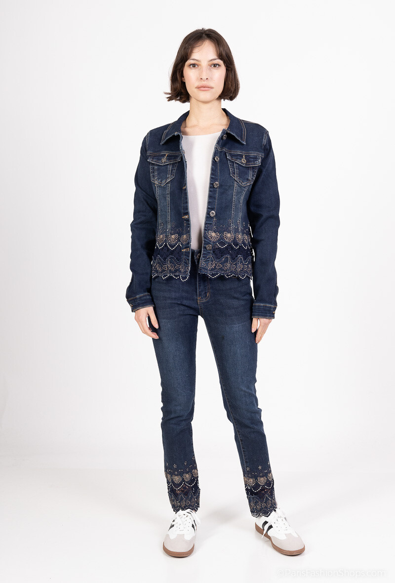 Wholesaler Zac & Zoé - Fancy denim jacket with lace details