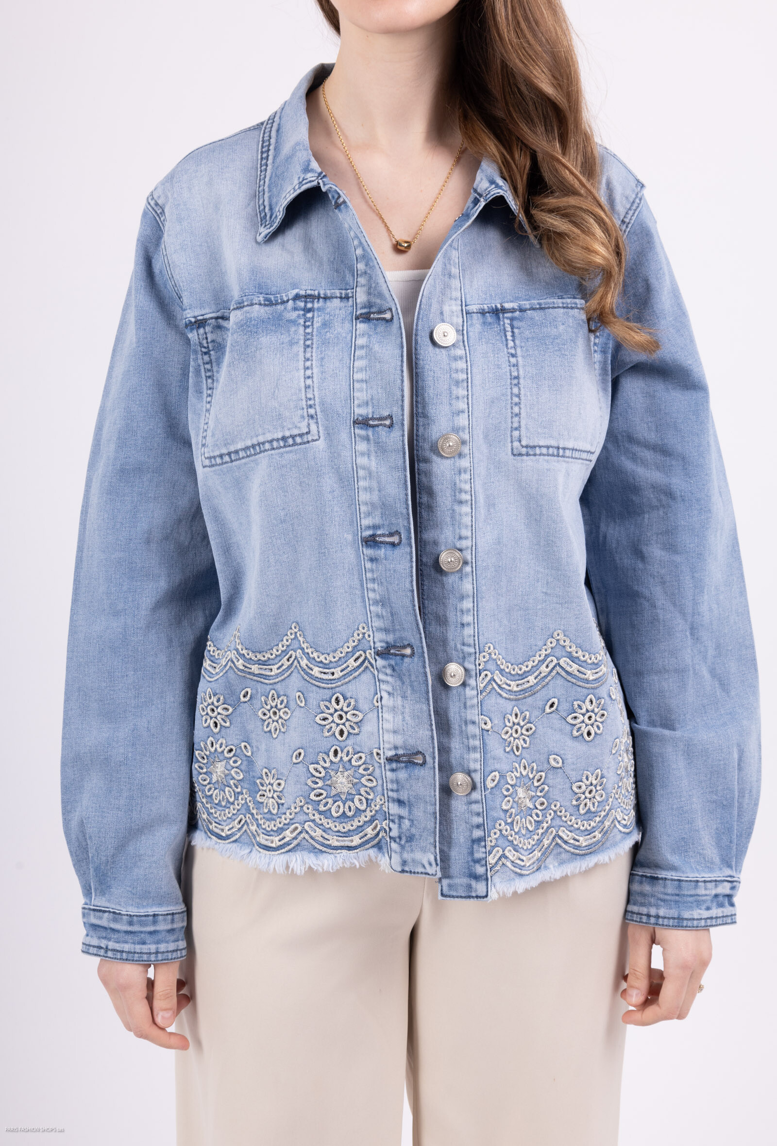 Grossiste Zac & Zoé - Veste en jeans oversize brodée