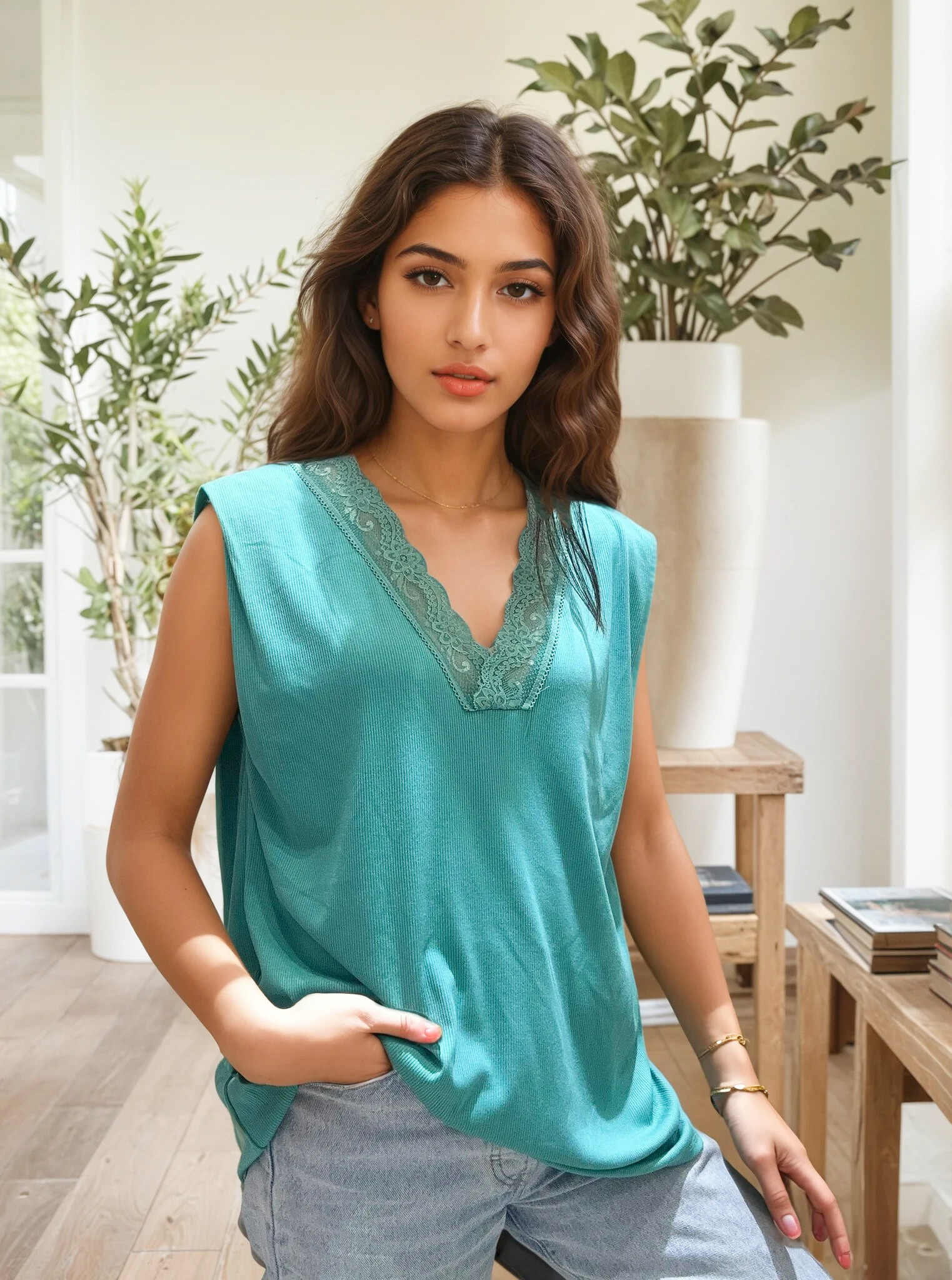 Wholesaler Zafa - Viscose tank top shoulder