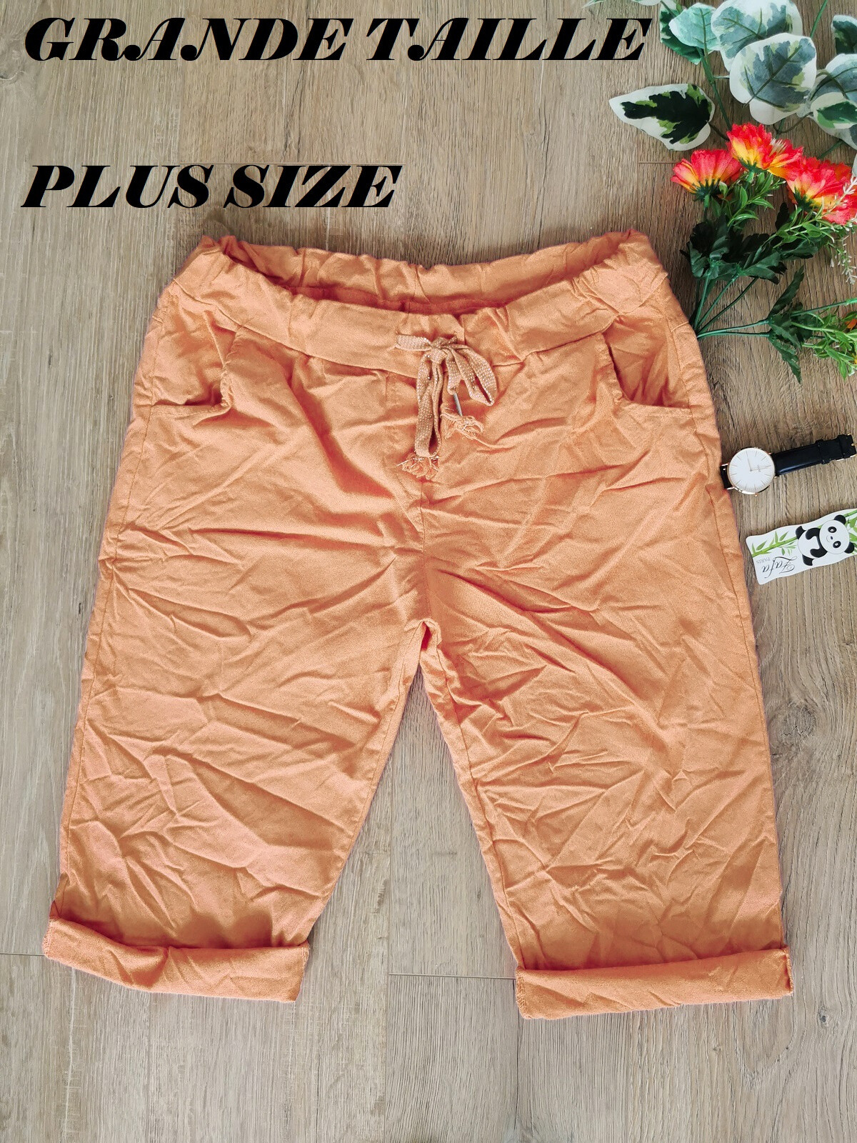 Wholesaler Zafa - Crumpled pantacourt with pockets on the sides