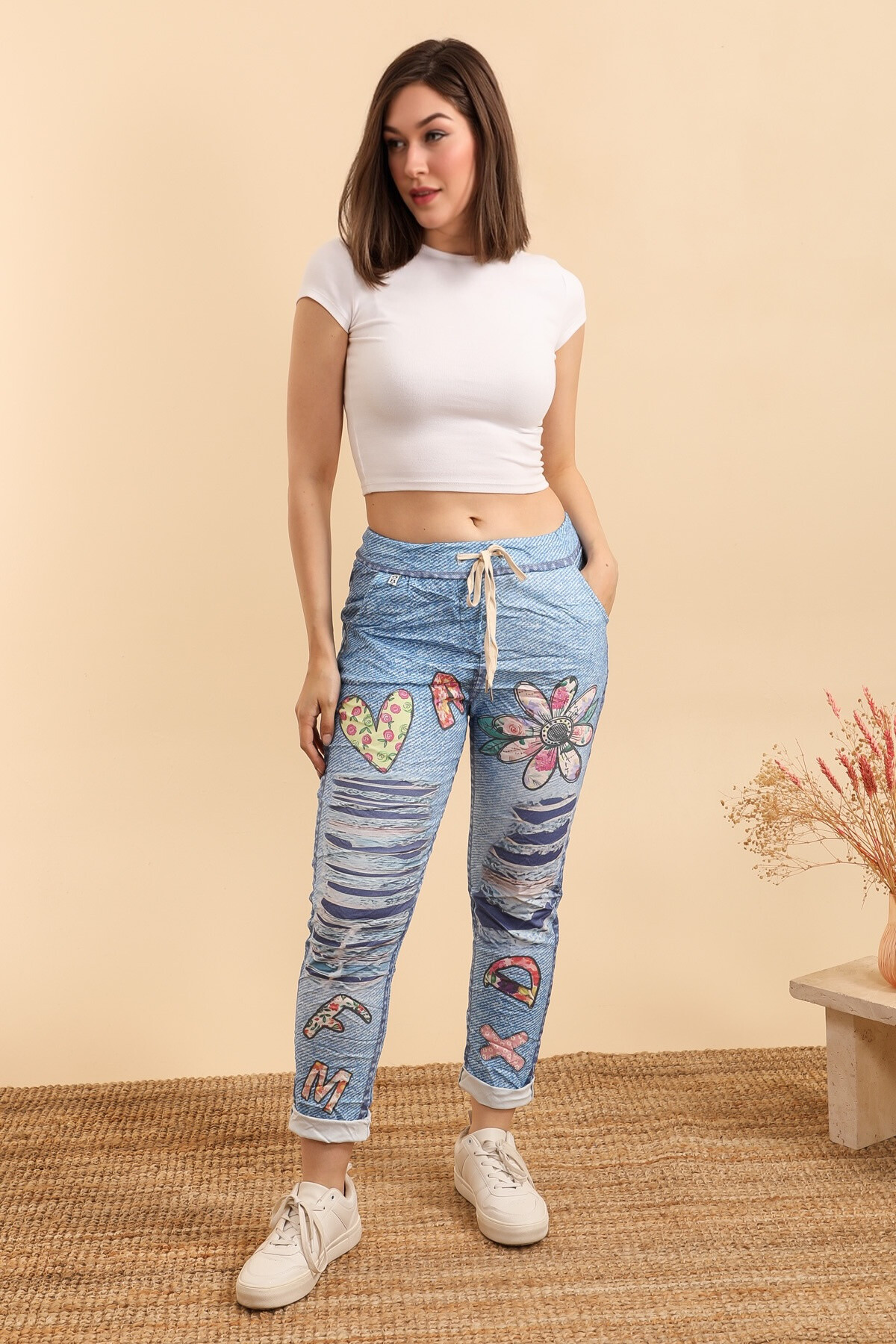 Wholesaler Zafa - Magic Panta-Jogg Viscose to Jean Print
