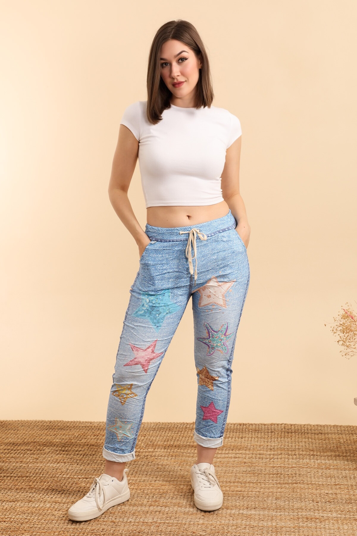 Wholesaler Zafa - Magic Panta-Jogg Viscose to Jean Print
