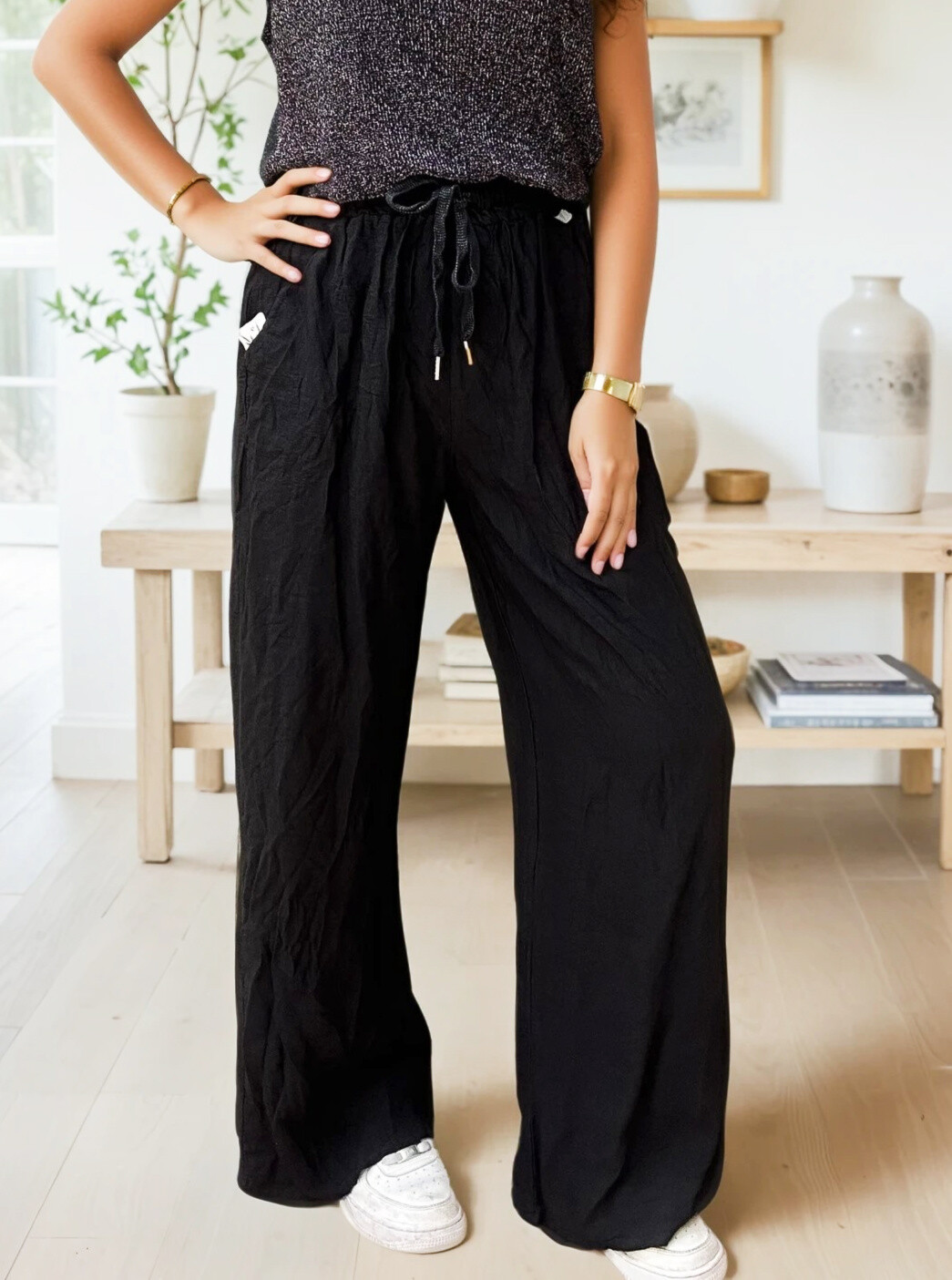 Mayorista Zafa - Pantalones de viscosa de corte recto