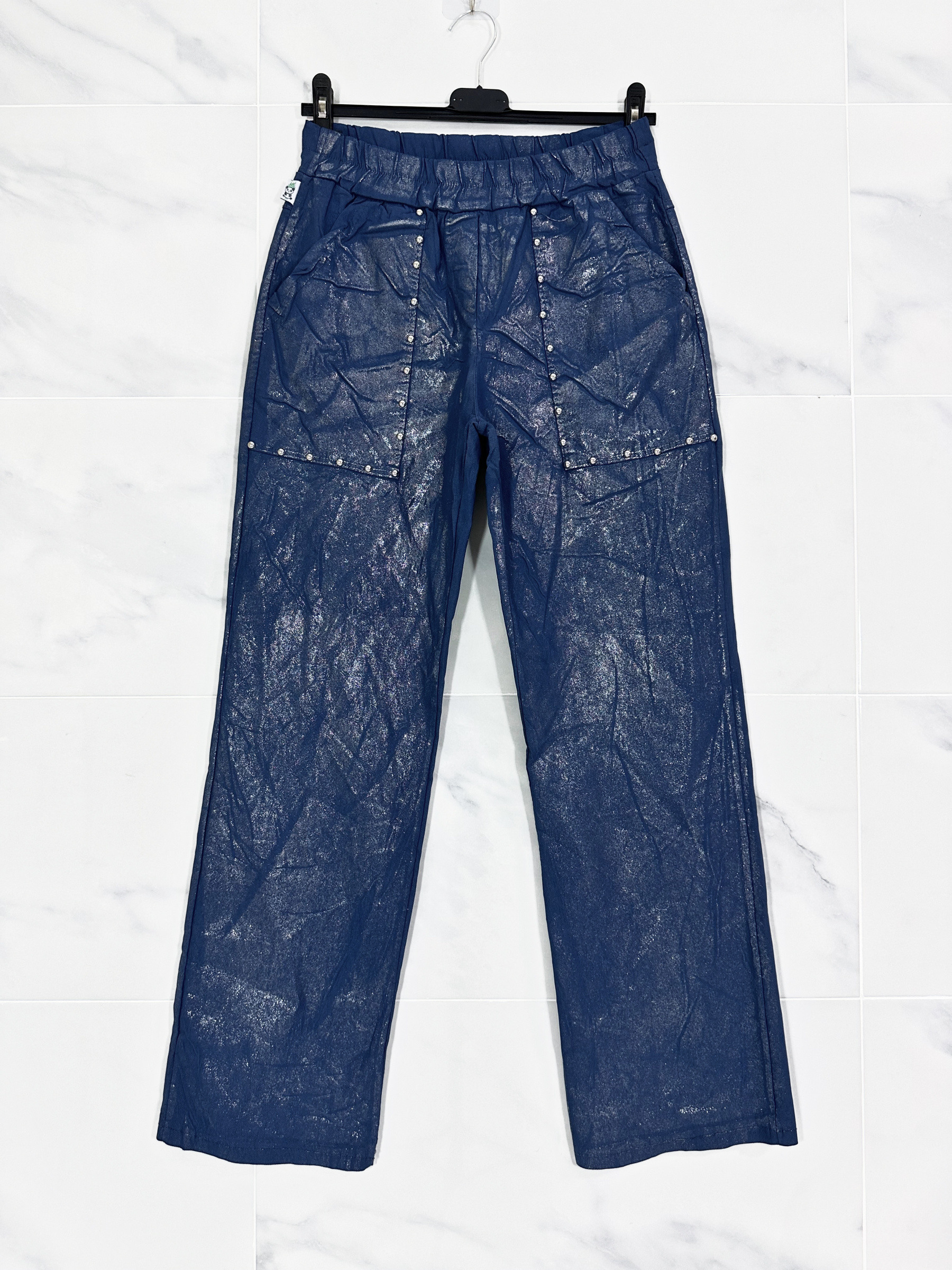 Wholesaler Zafa Braderie - Straight pants with elastic waist, sequined