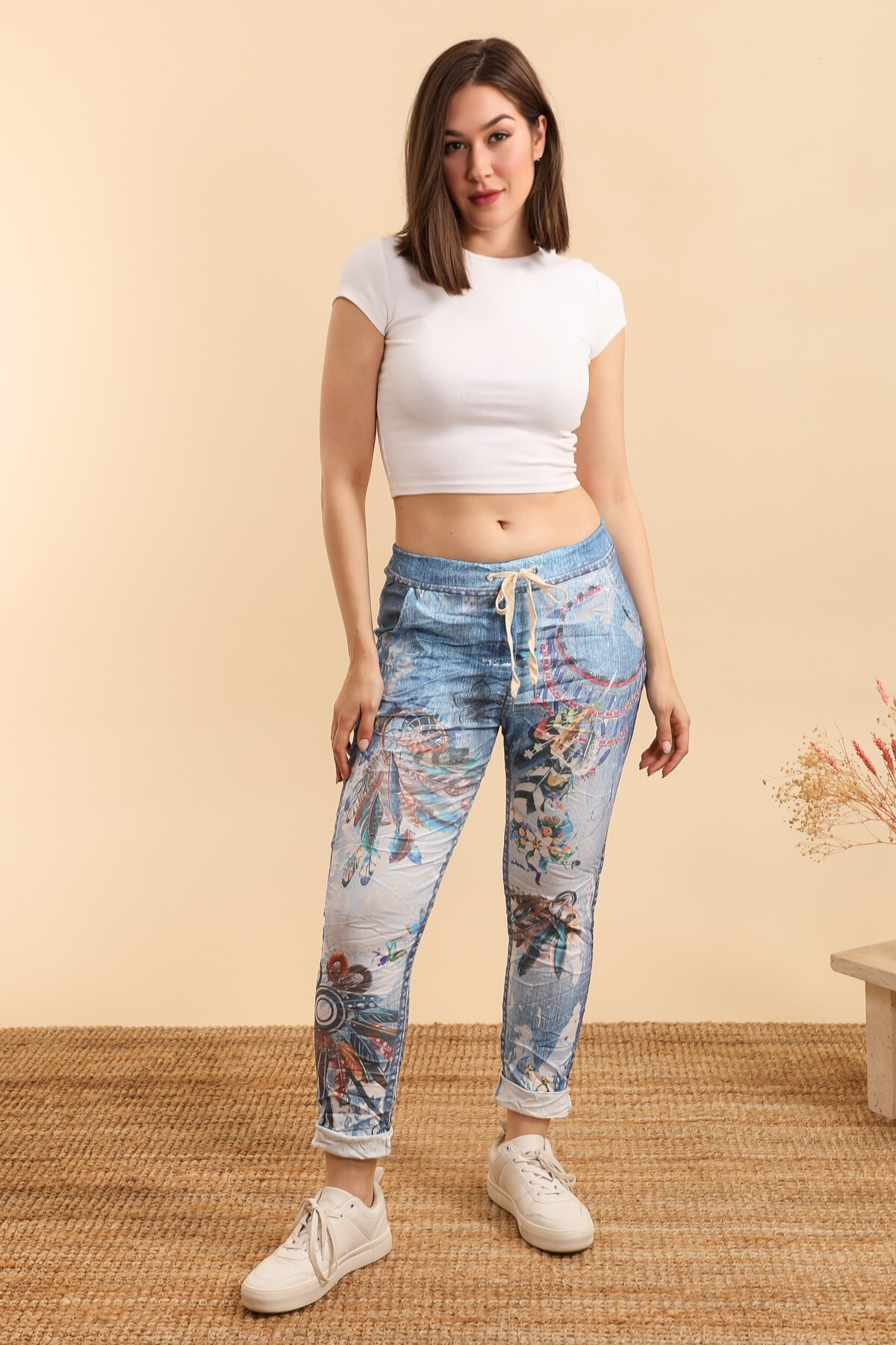 Wholesaler Zafa - Magic Panta-Jogg Viscose to Jean Print