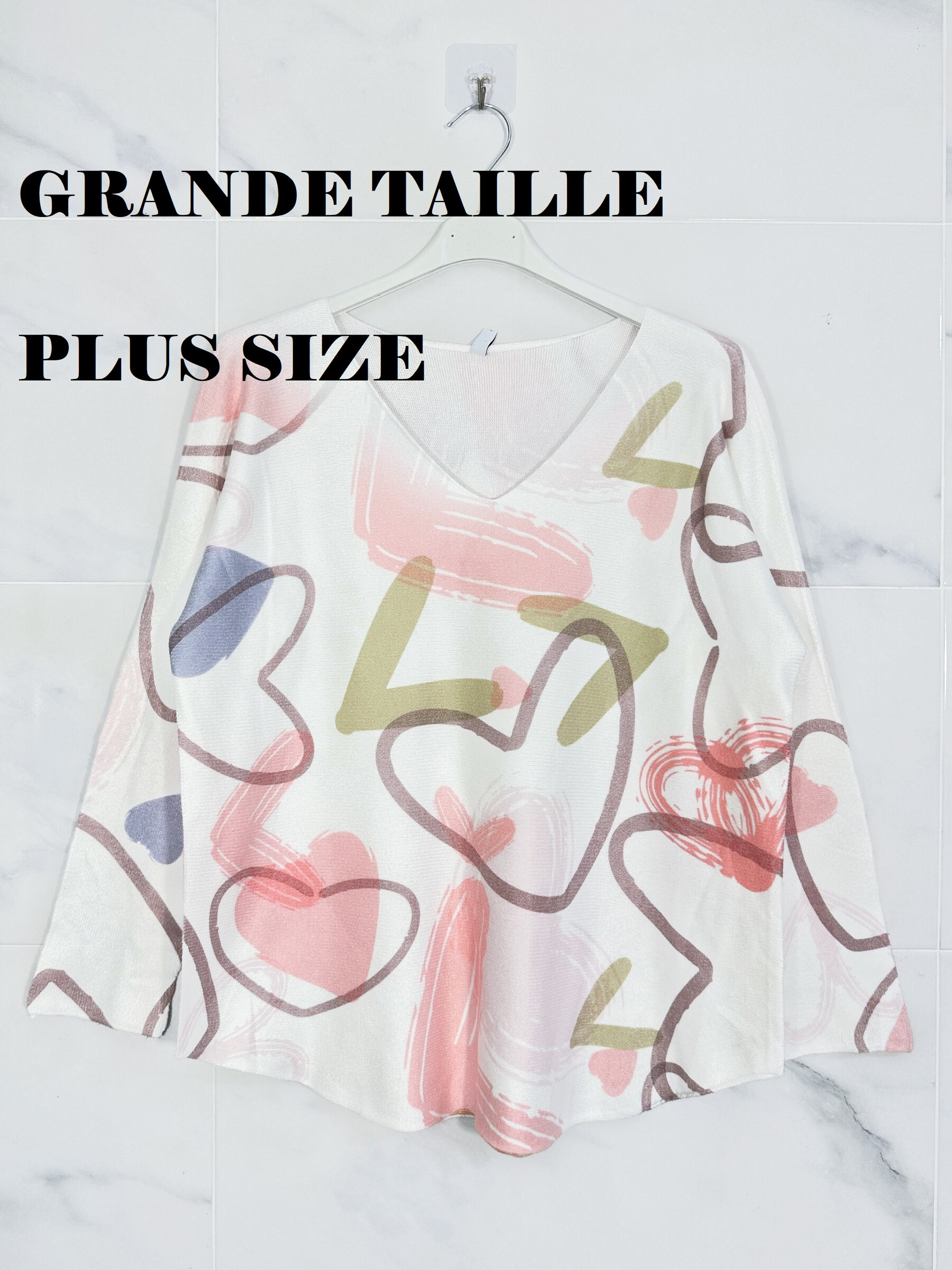 Wholesaler Zafa - PLUS SIZE Premium Quality Seamless Printed Knit Sweater