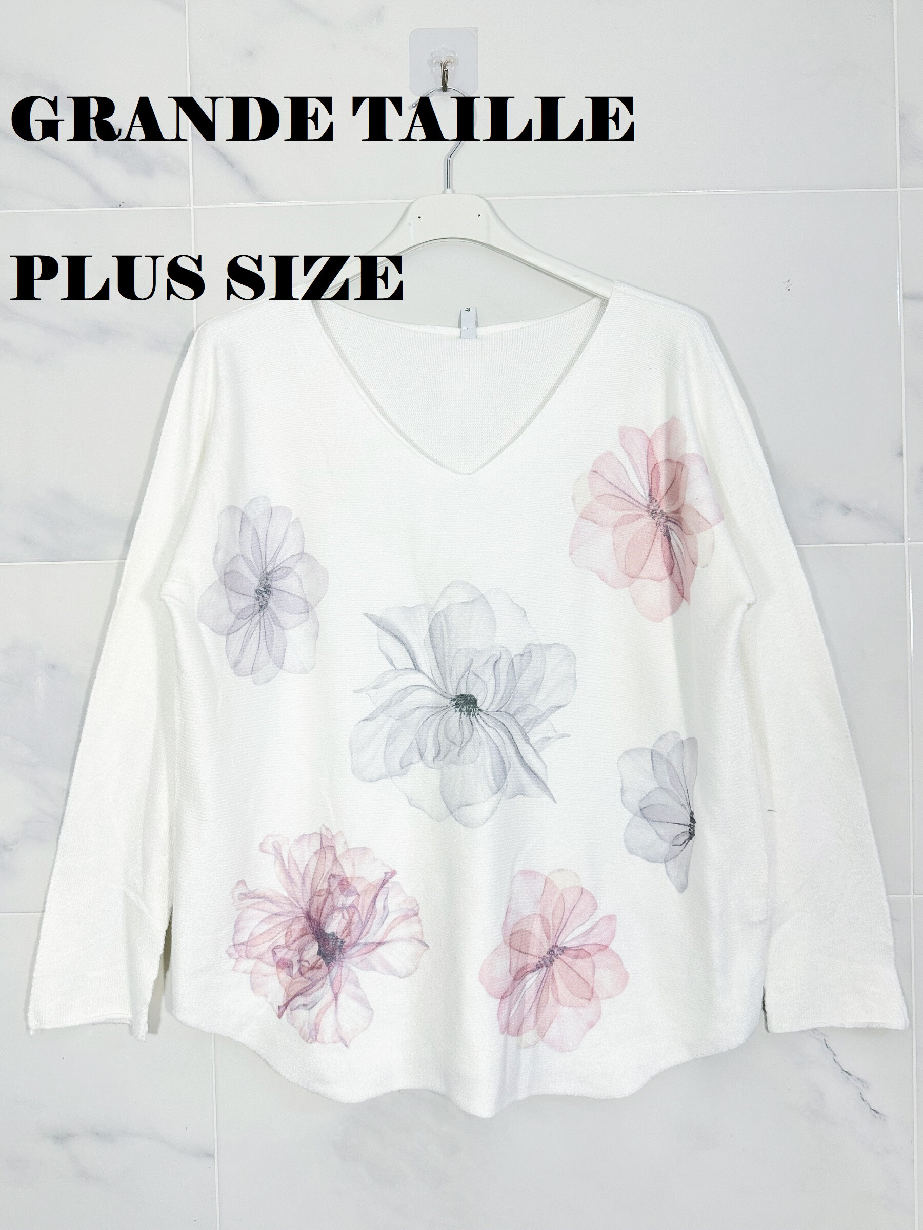 Wholesaler Zafa - PLUS SIZE Premium Quality Seamless Printed Knit Sweater