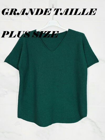 Grossiste Zafa - GRANDE TAILLE Pull qualité premium manche courte Grossiste Zafa - GRANDE TAILLE Pull qualité premium manche courte