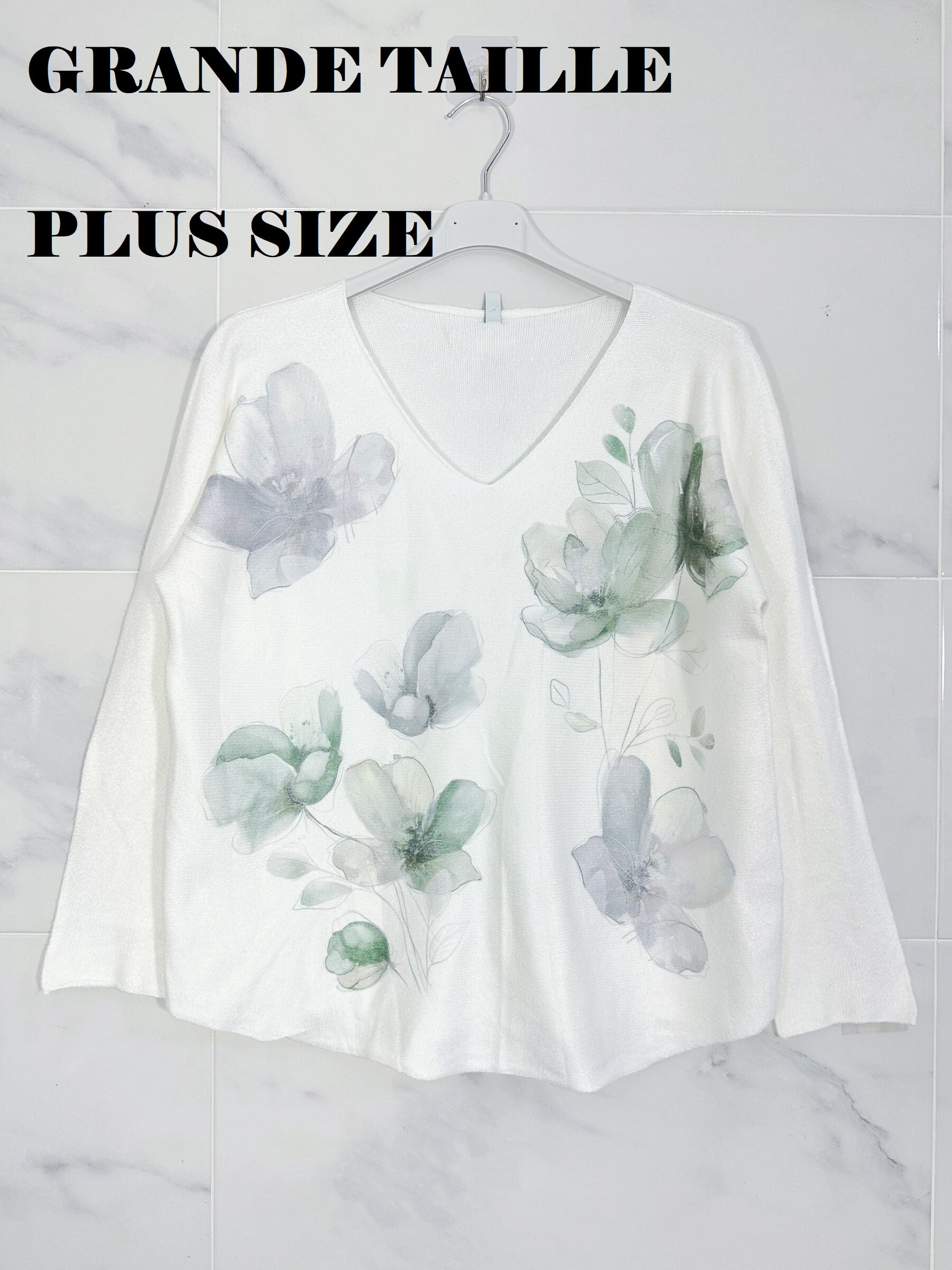Wholesaler Zafa - PLUS SIZE Premium Quality Seamless Printed Knit Sweater