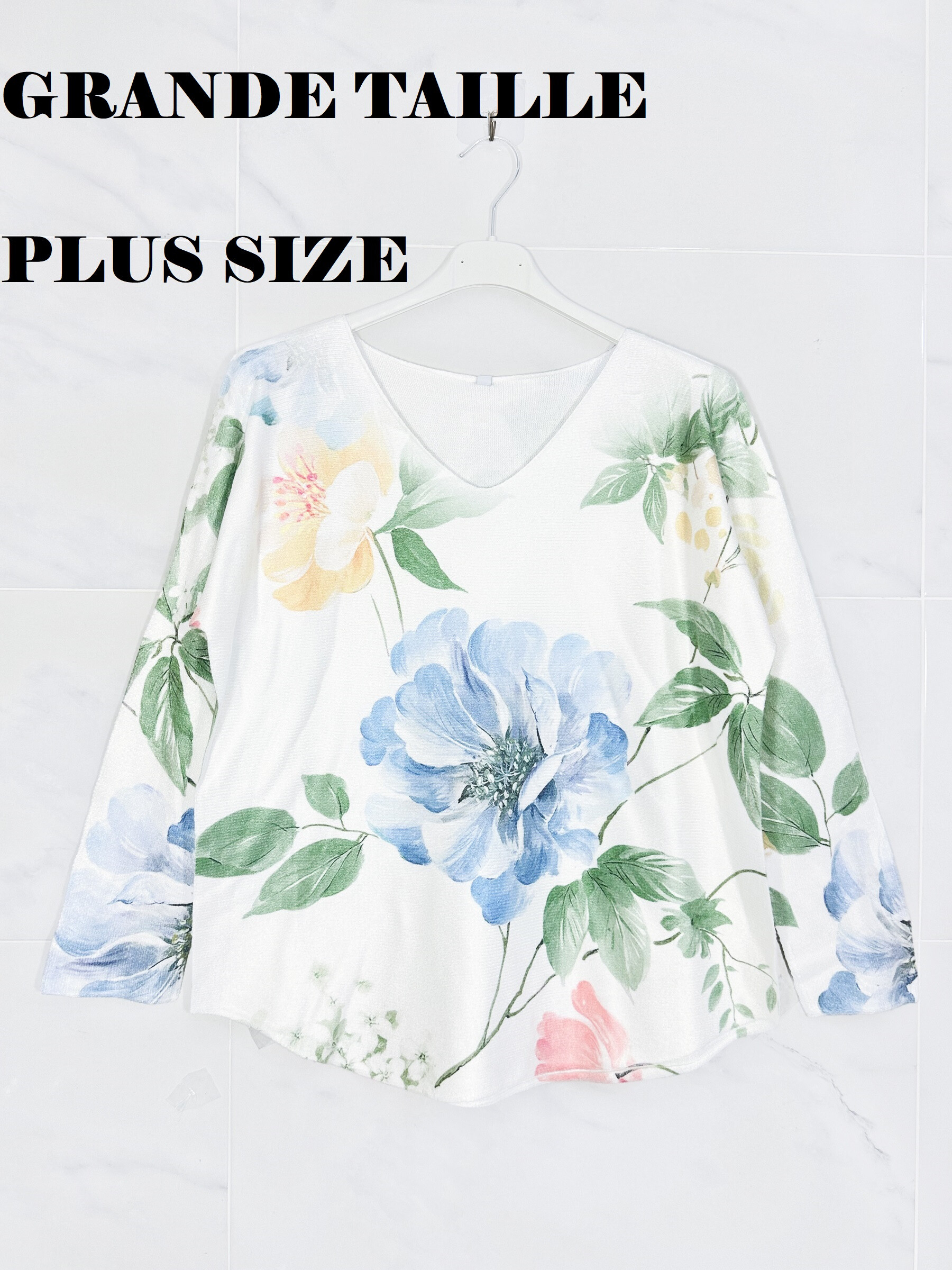 Grossiste Zafa - GRANDE TAILLE Pull en maille de qualité premium sans couture imprimé