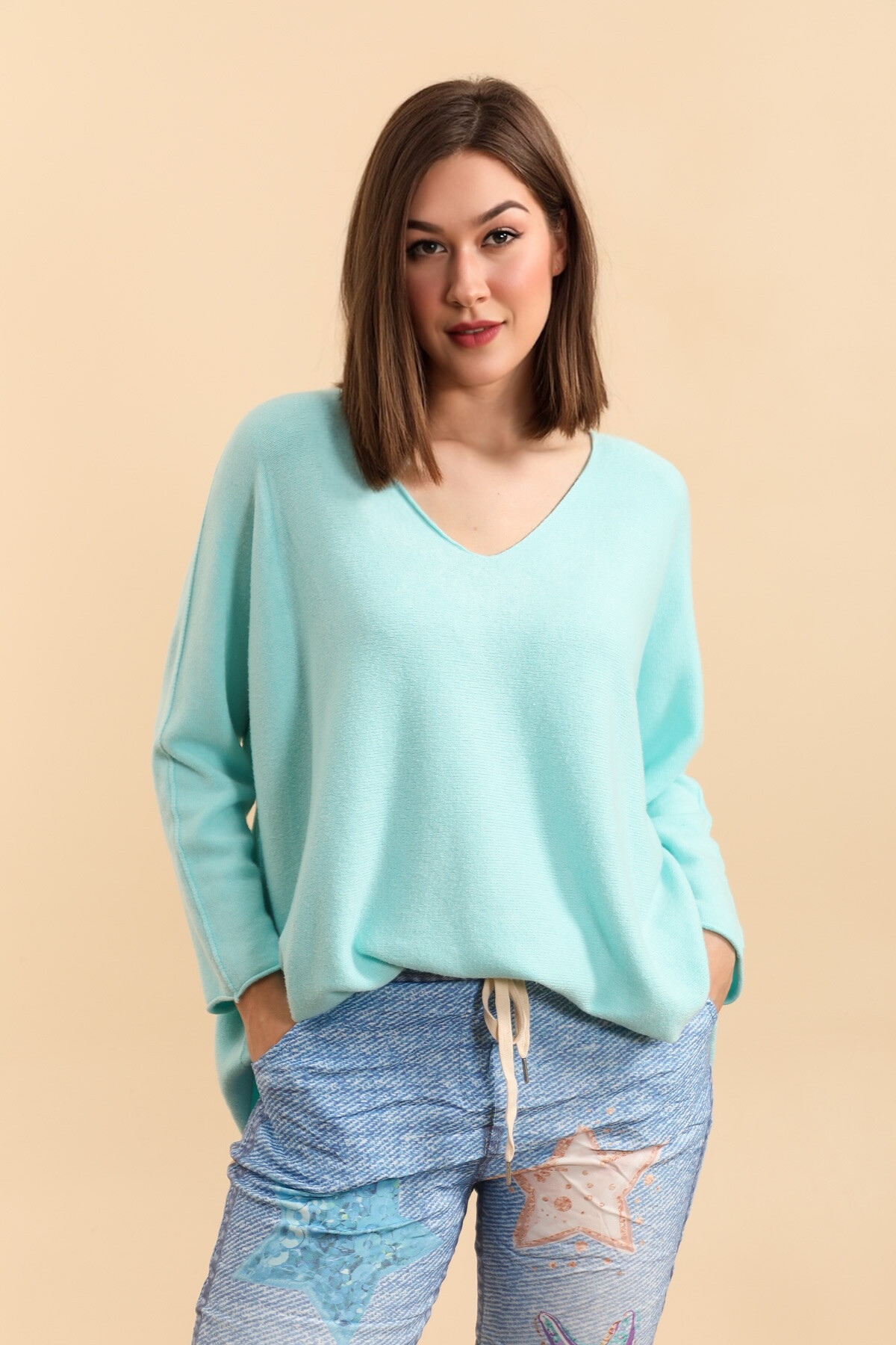 Grossiste Zafa - GRANDE TAILLE Pull en maille de qualité premium sans couture