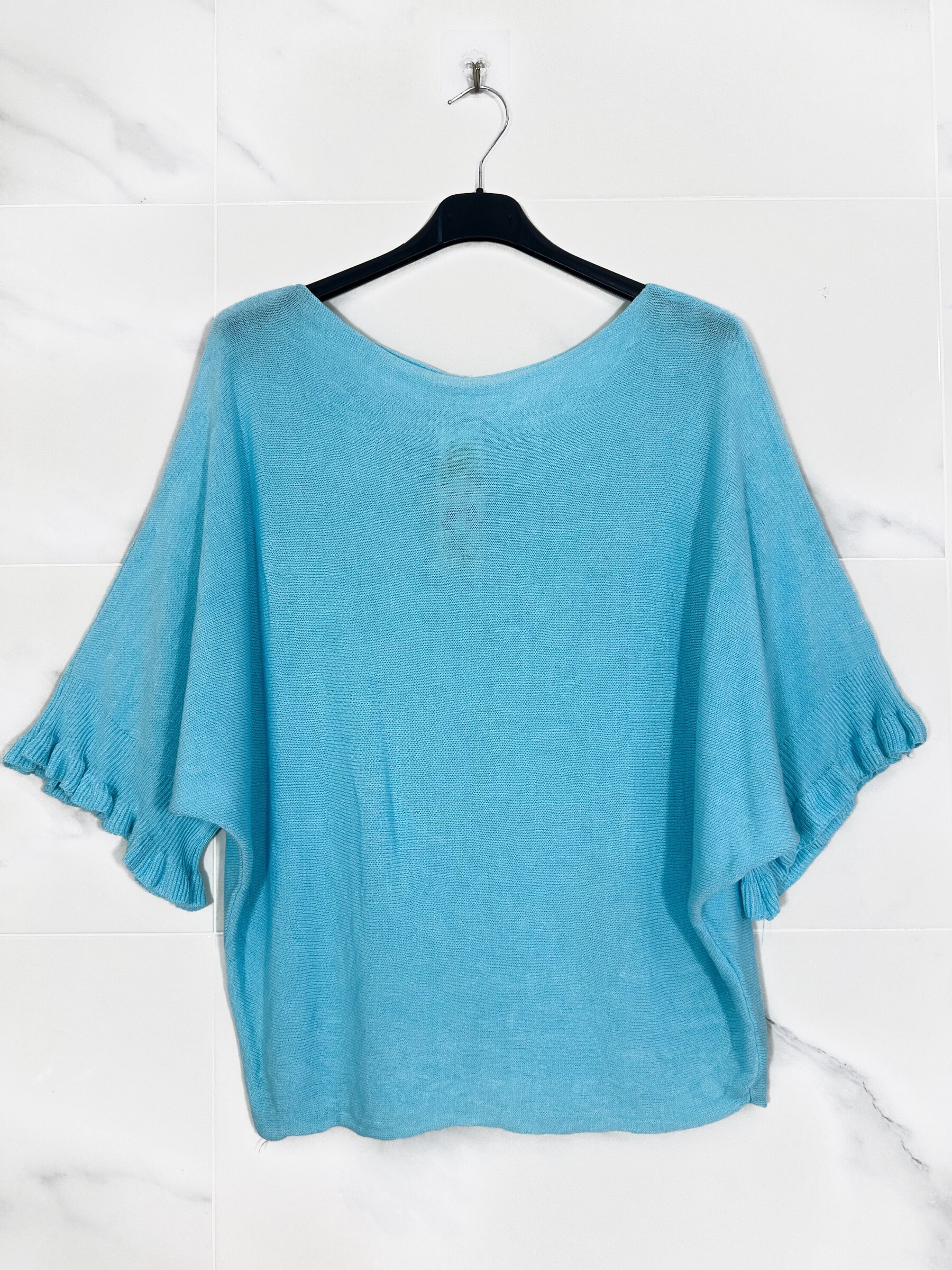 Grossiste Zafa - Pull en fine maille avec manches froncées