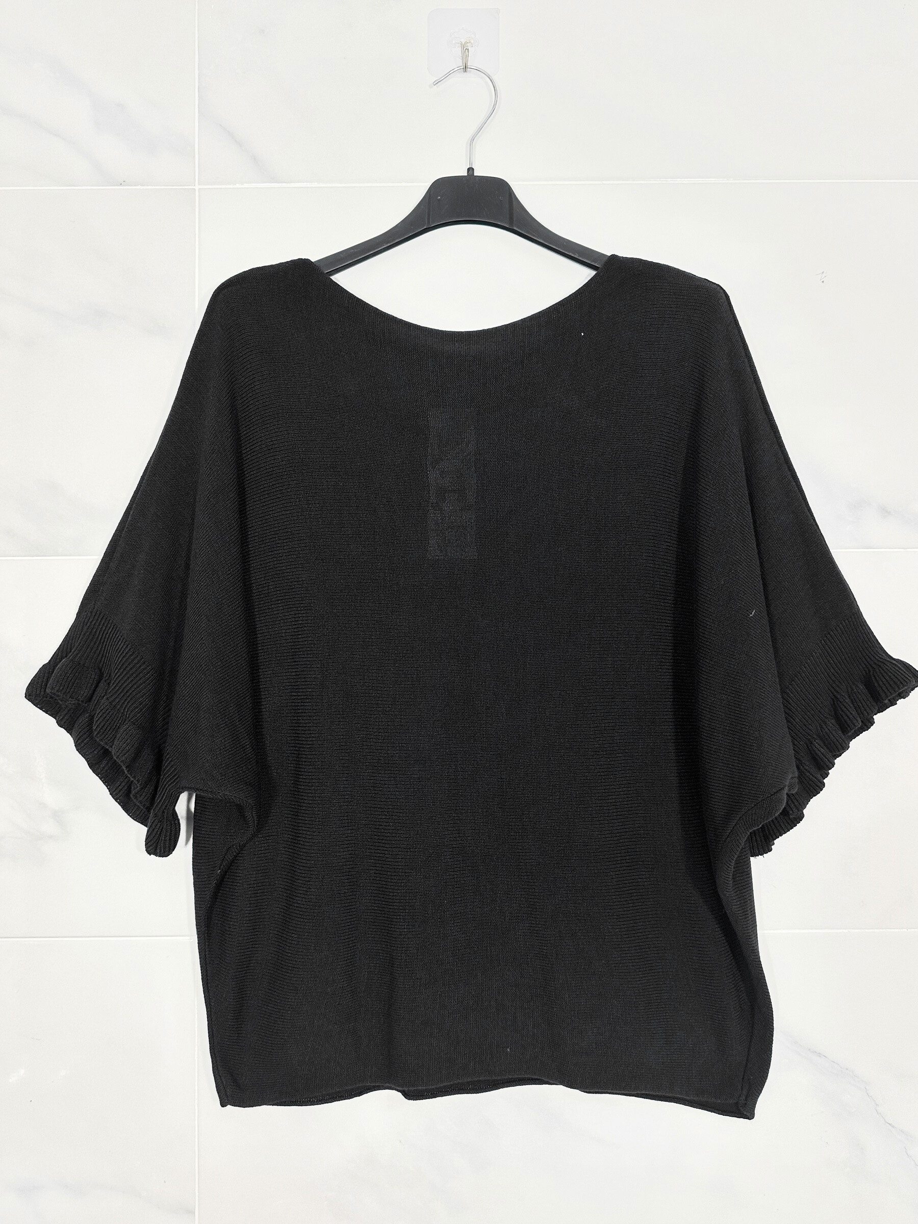 Grossiste Zafa - Pull en fine maille avec manches froncées