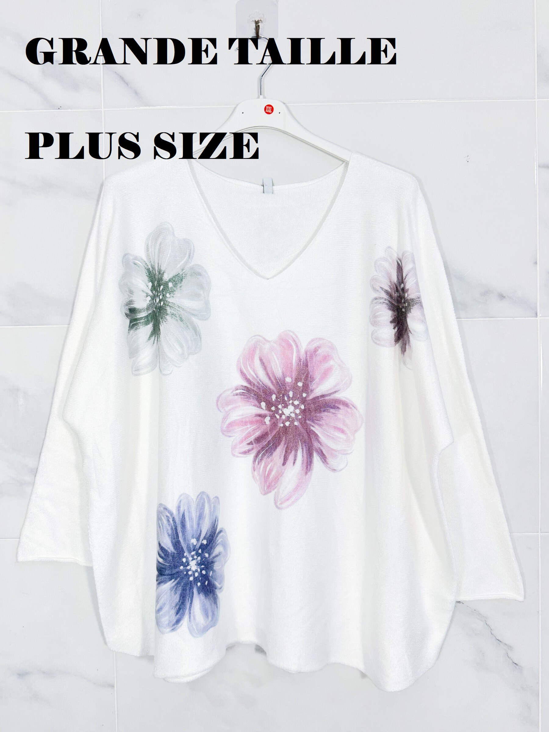 Wholesaler Zafa - PLUS SIZE Premium Quality Seamless Printed Knit Sweater