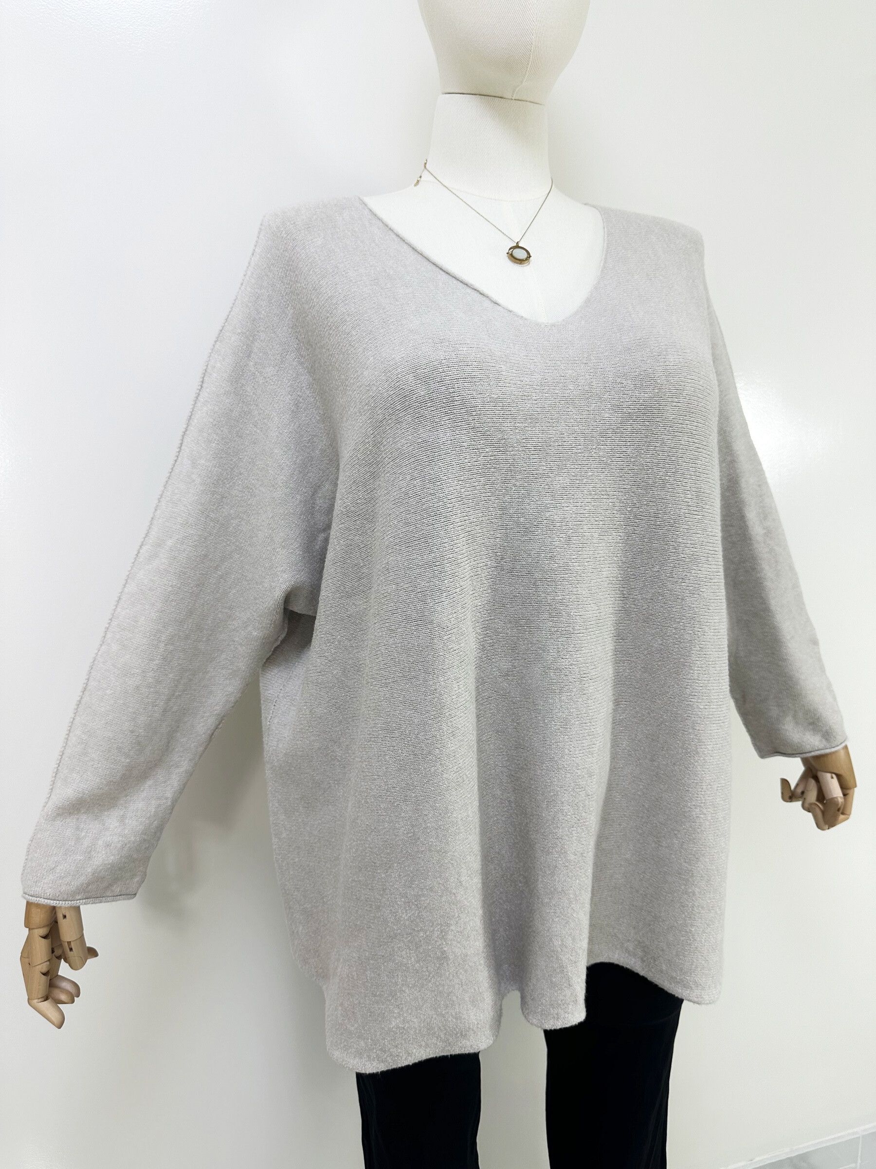 Grossiste Zafa - GRANDE TAILLE Pull en maille de qualité premium sans couture