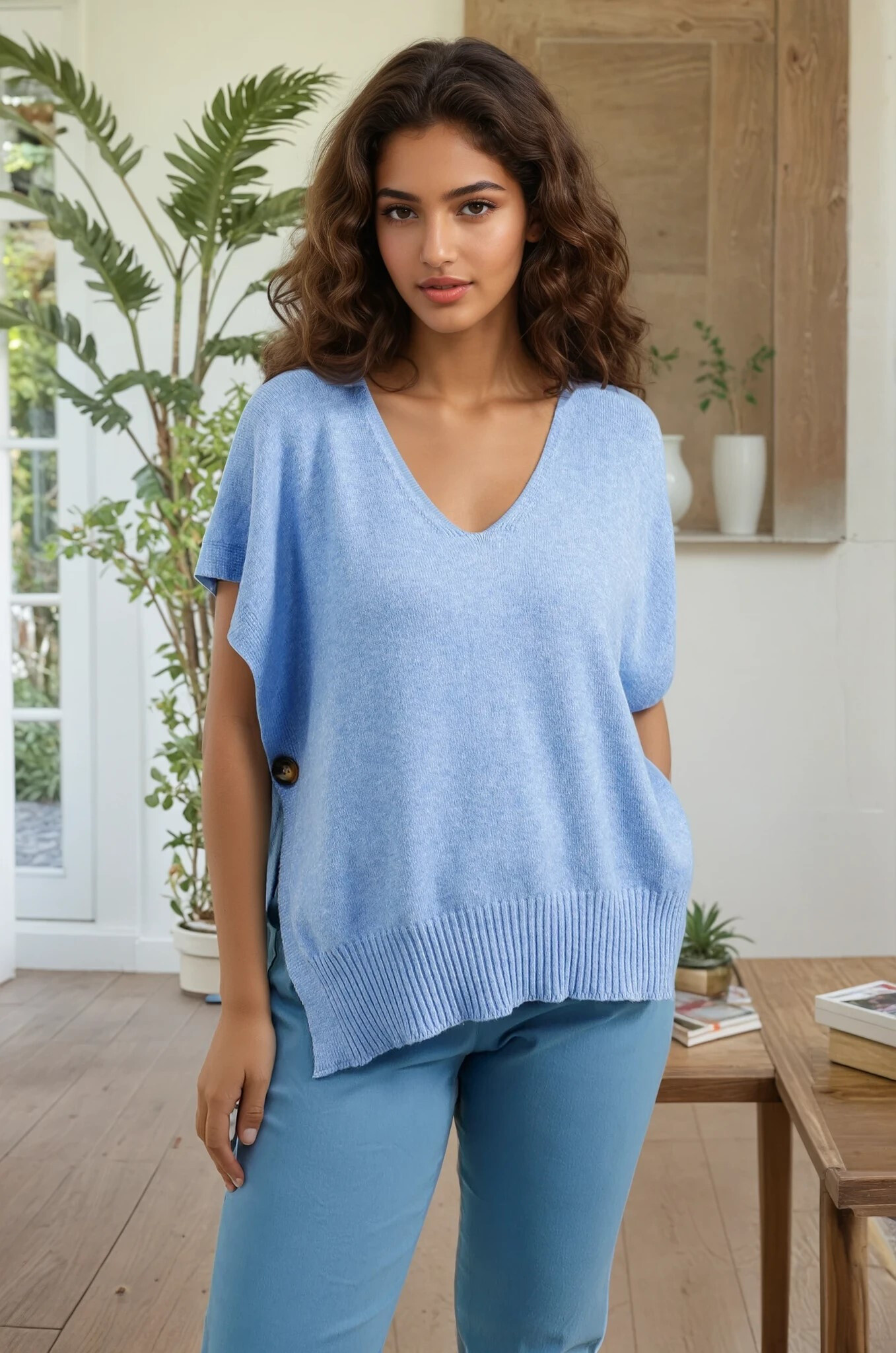 Grossista Zafa - Maglione morbido senza maniche a maglia