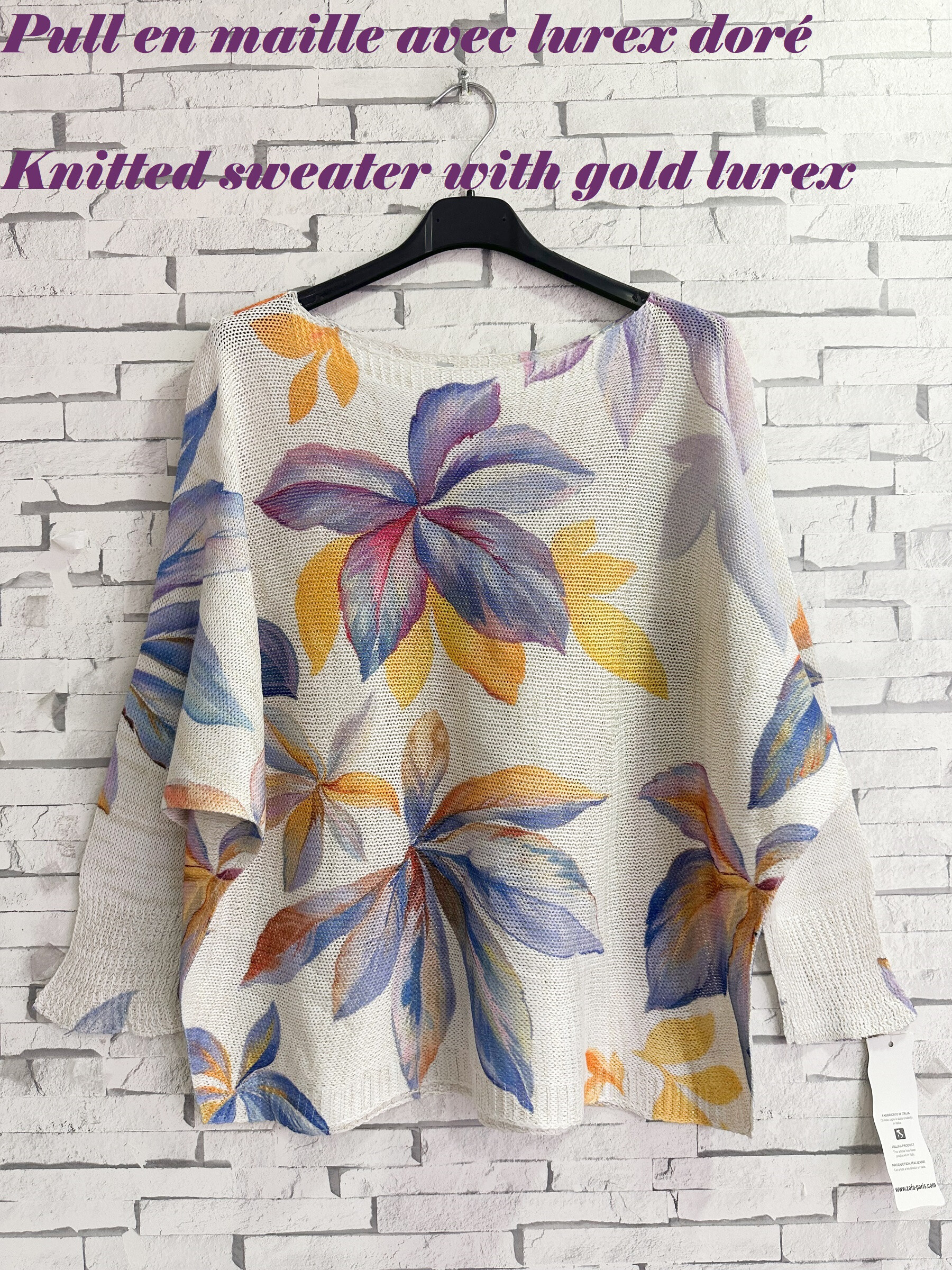 Wholesaler Zafa - Knitted sweater with gold lurex