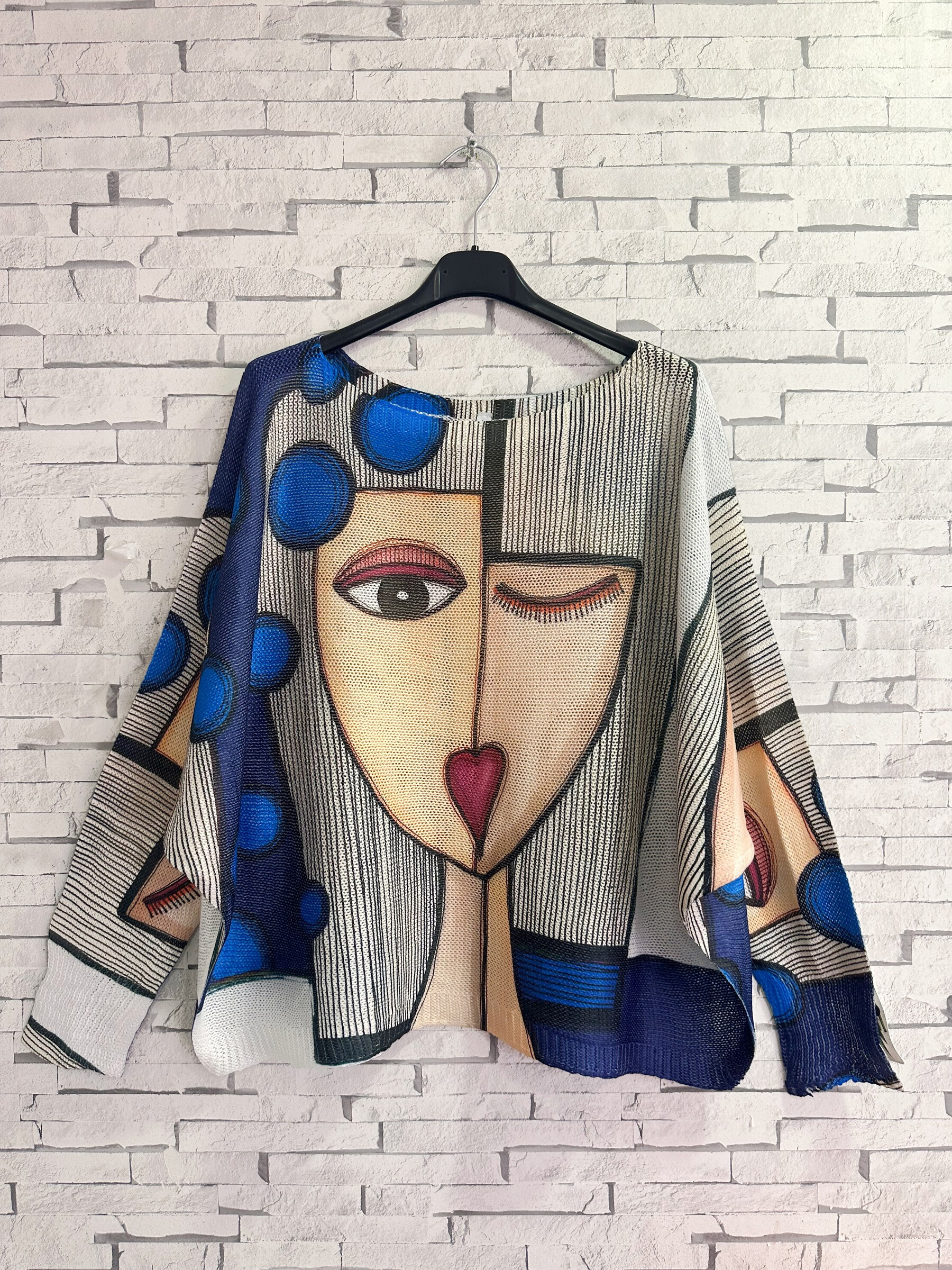 Wholesaler Zafa - Boat neck knitted sweater, printed