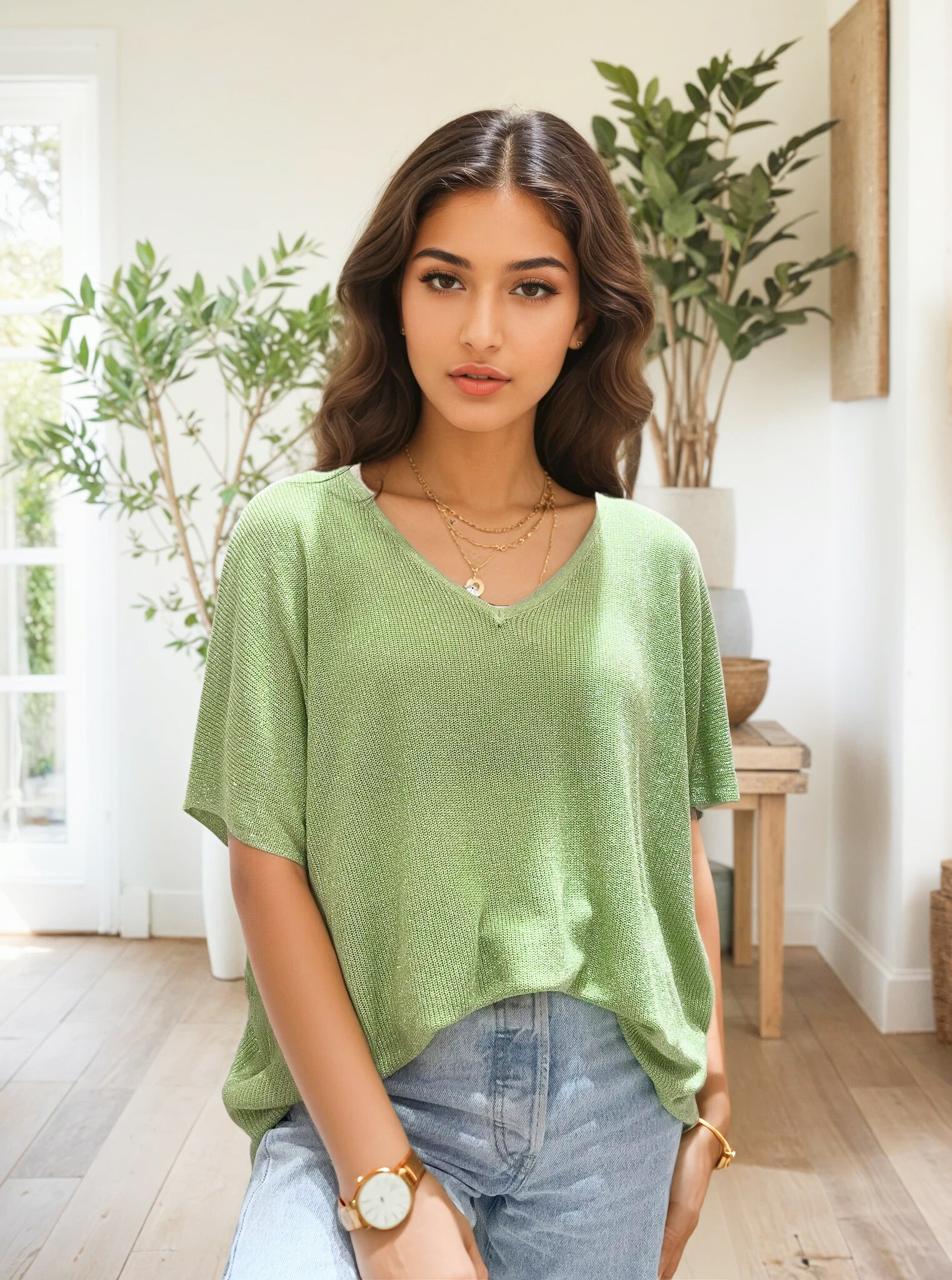 Wholesaler Zafa - Top in fine knit with silver lurex