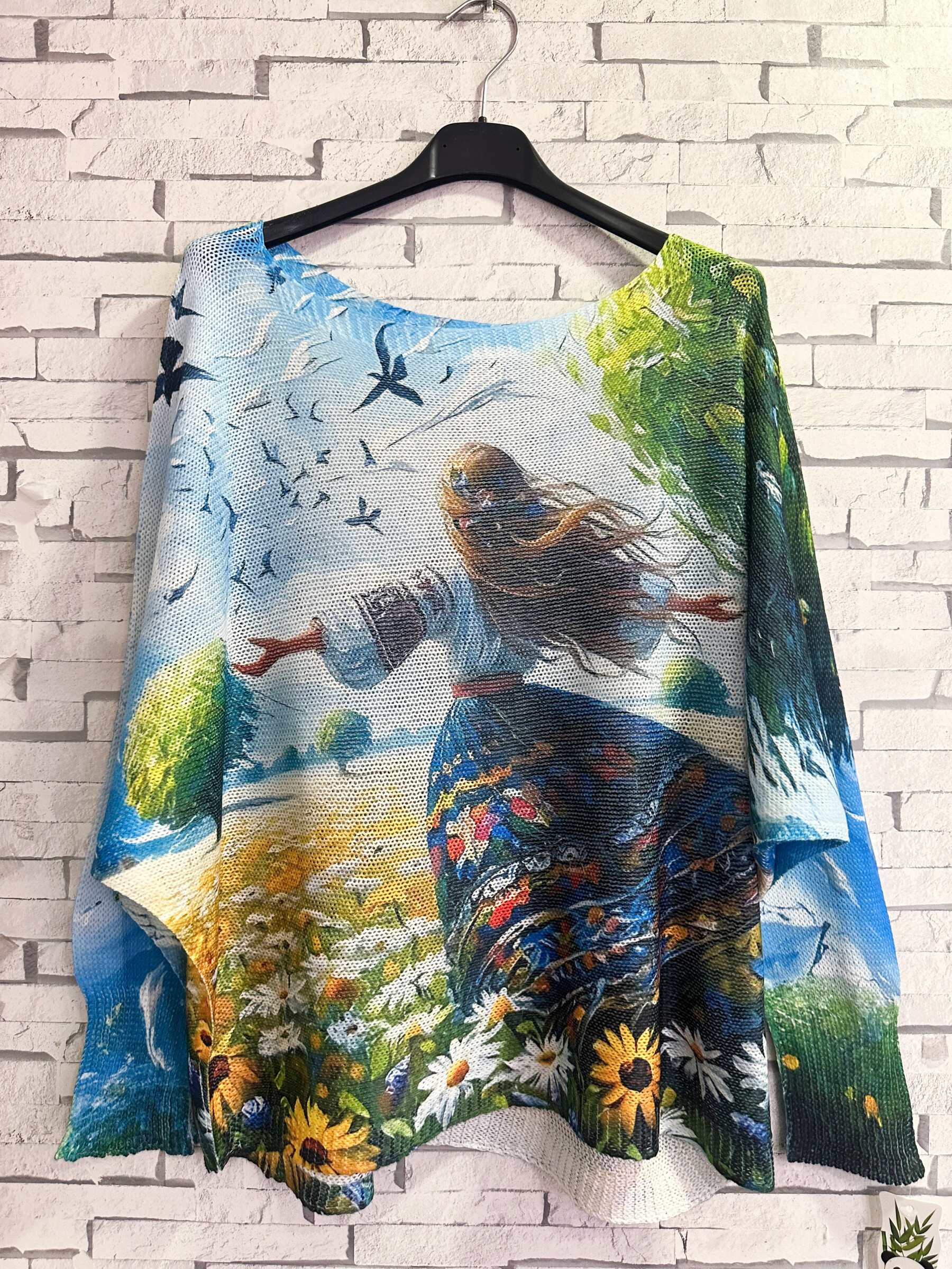 Wholesaler Zafa - Boat neck knitted sweater, printed