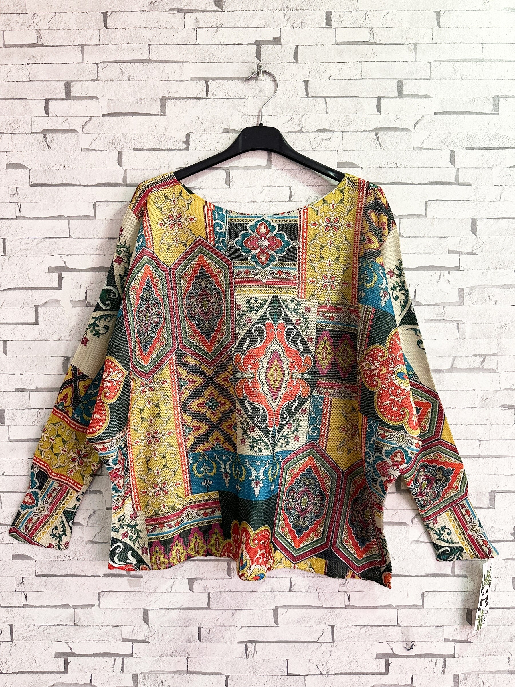 Wholesaler Zafa - Knit sweater with boat neck, printed