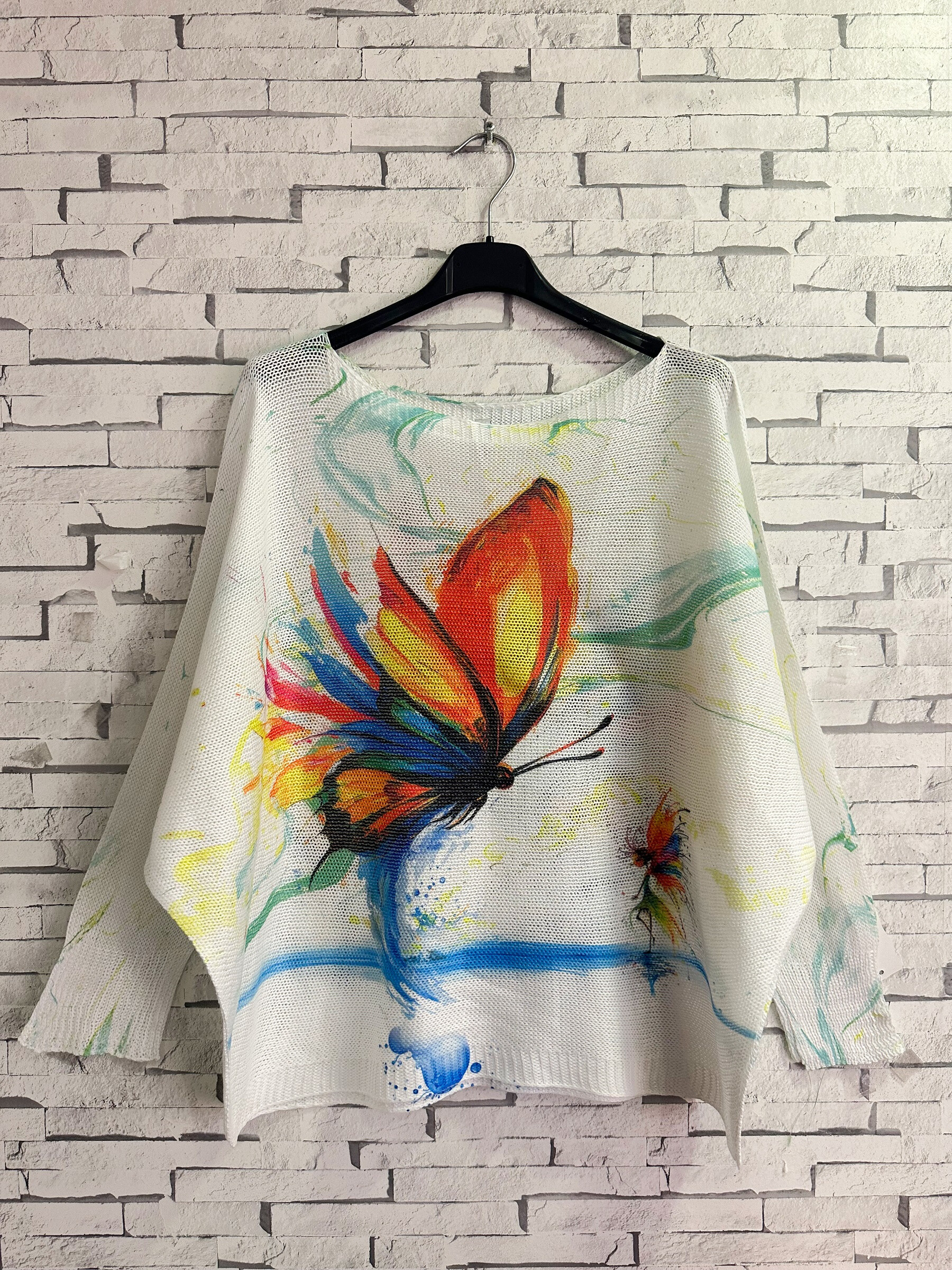 Wholesaler Zafa - Boat neck knitted sweater, printed