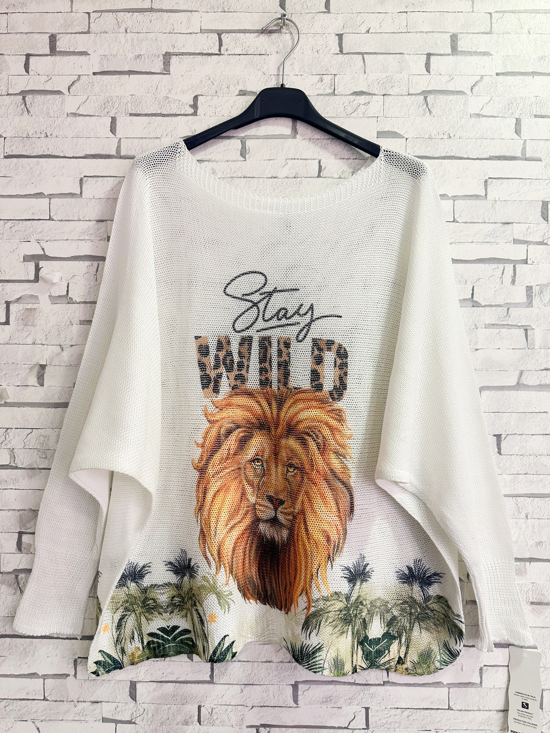 Wholesaler Zafa - Boat neck knitted sweater, printed