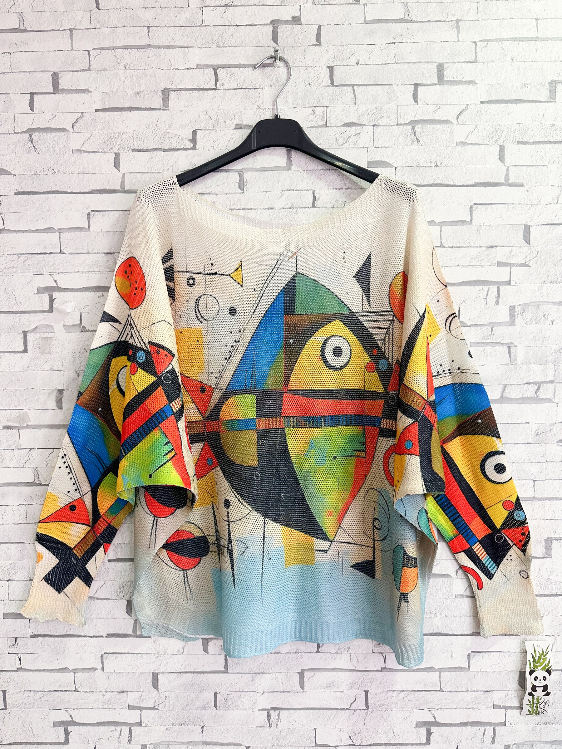 Wholesaler Zafa - Boat neck knitted sweater, printed