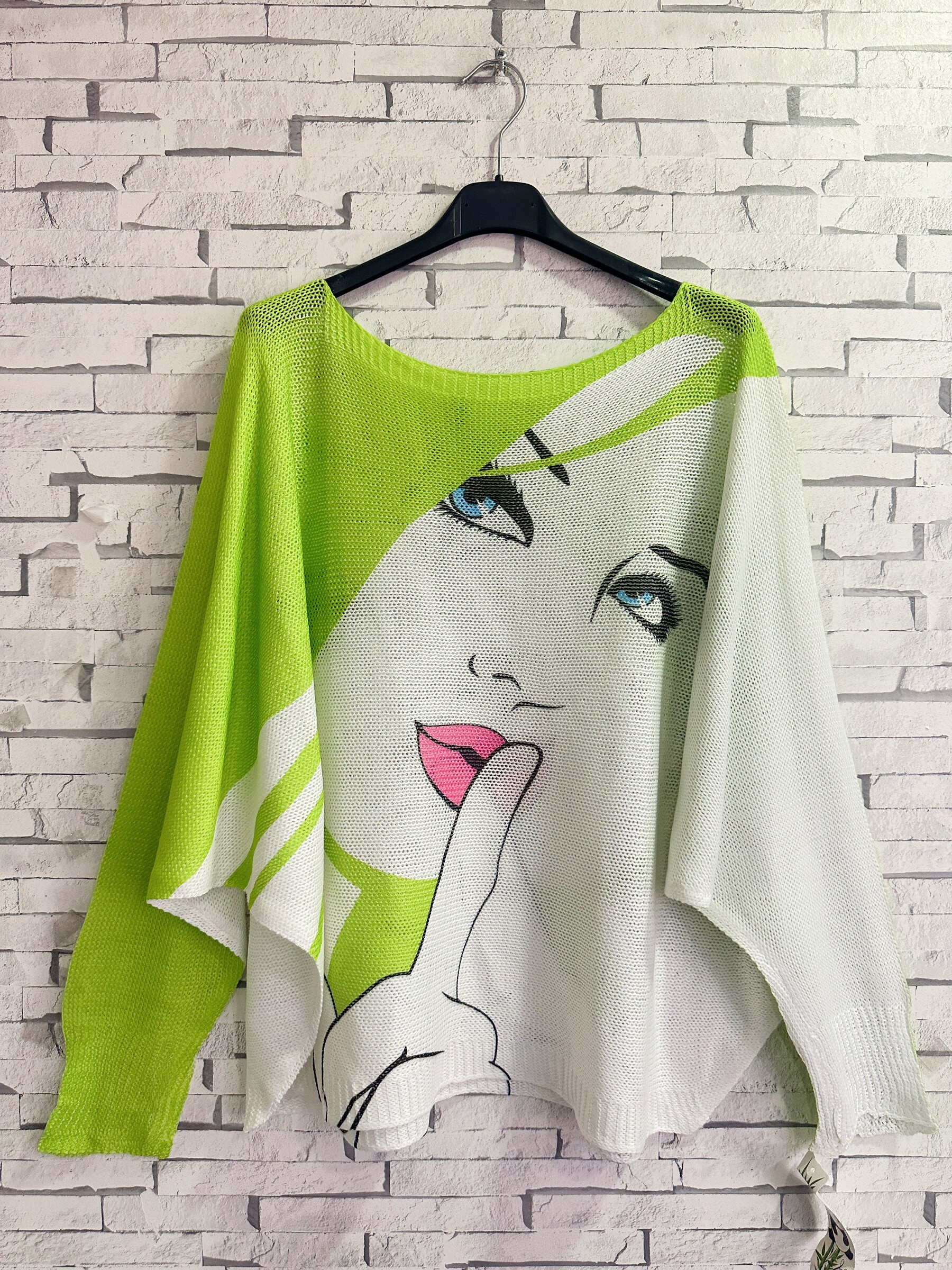 Wholesaler Zafa - Boat neck knitted sweater, printed
