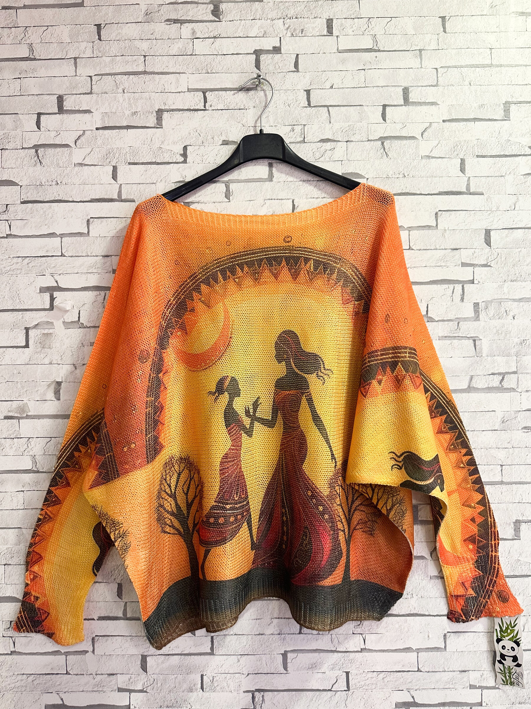 Wholesaler Zafa - Boat neck knitted sweater, printed