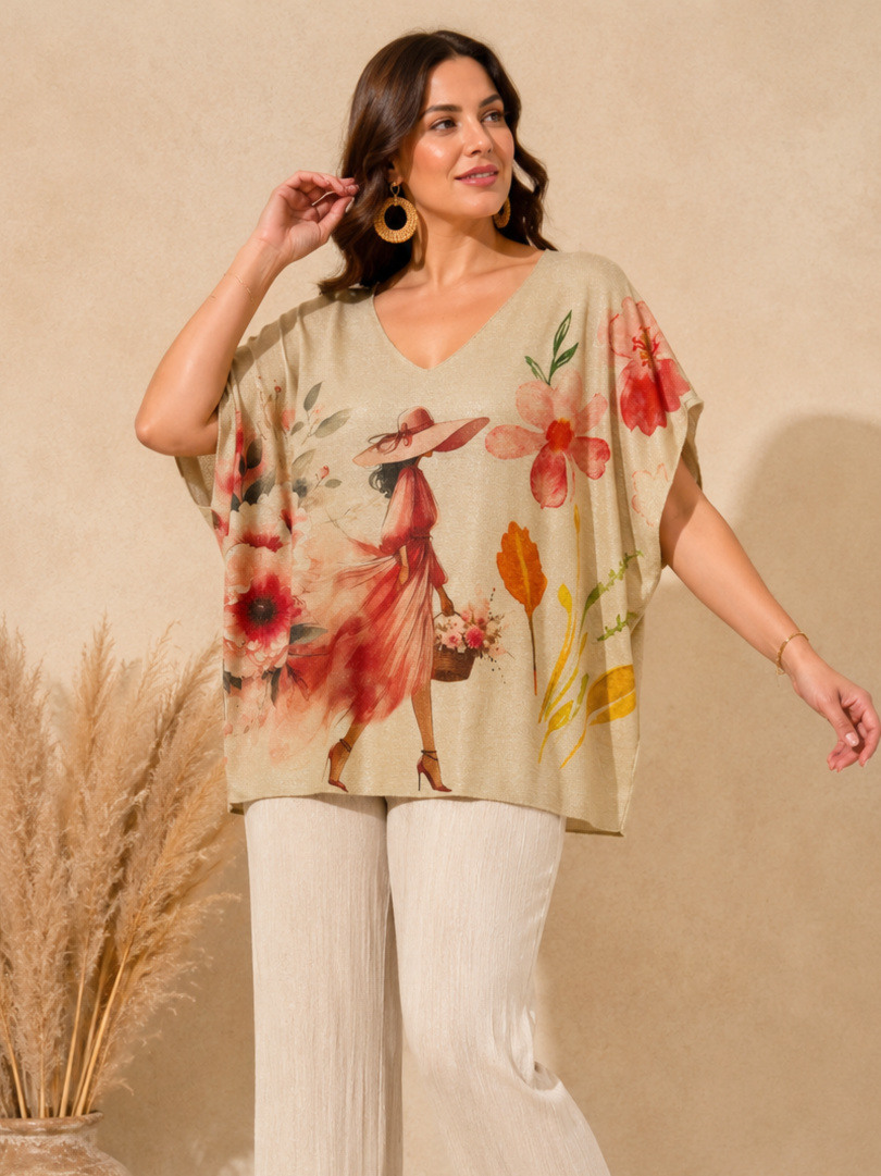 Wholesaler Zafa - Plus size: lurex t-shirt to print